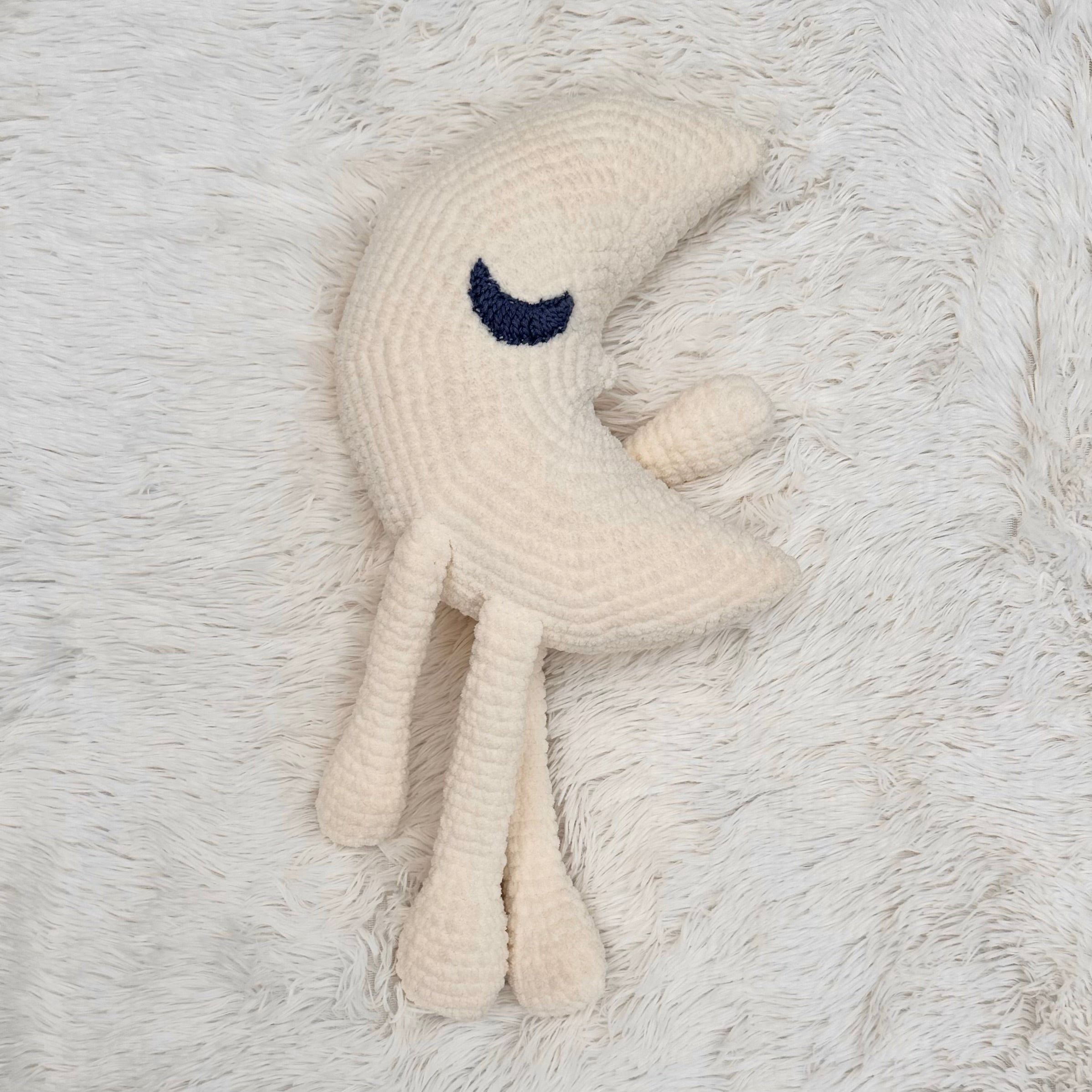 Luna Moon Plushie | Crocheted Stuffie | Whimsical