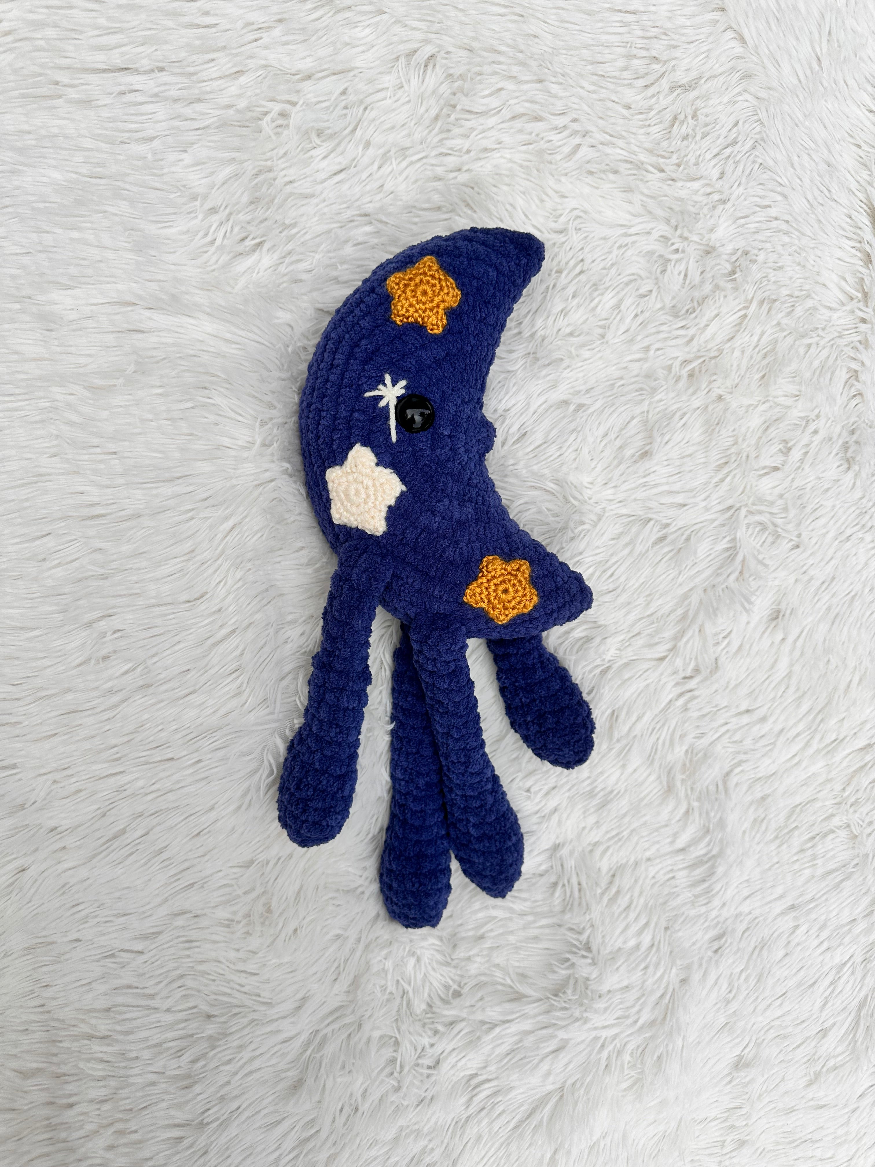 Little Luna Moon Plushie | Crocheted Stuffie | Whimsical