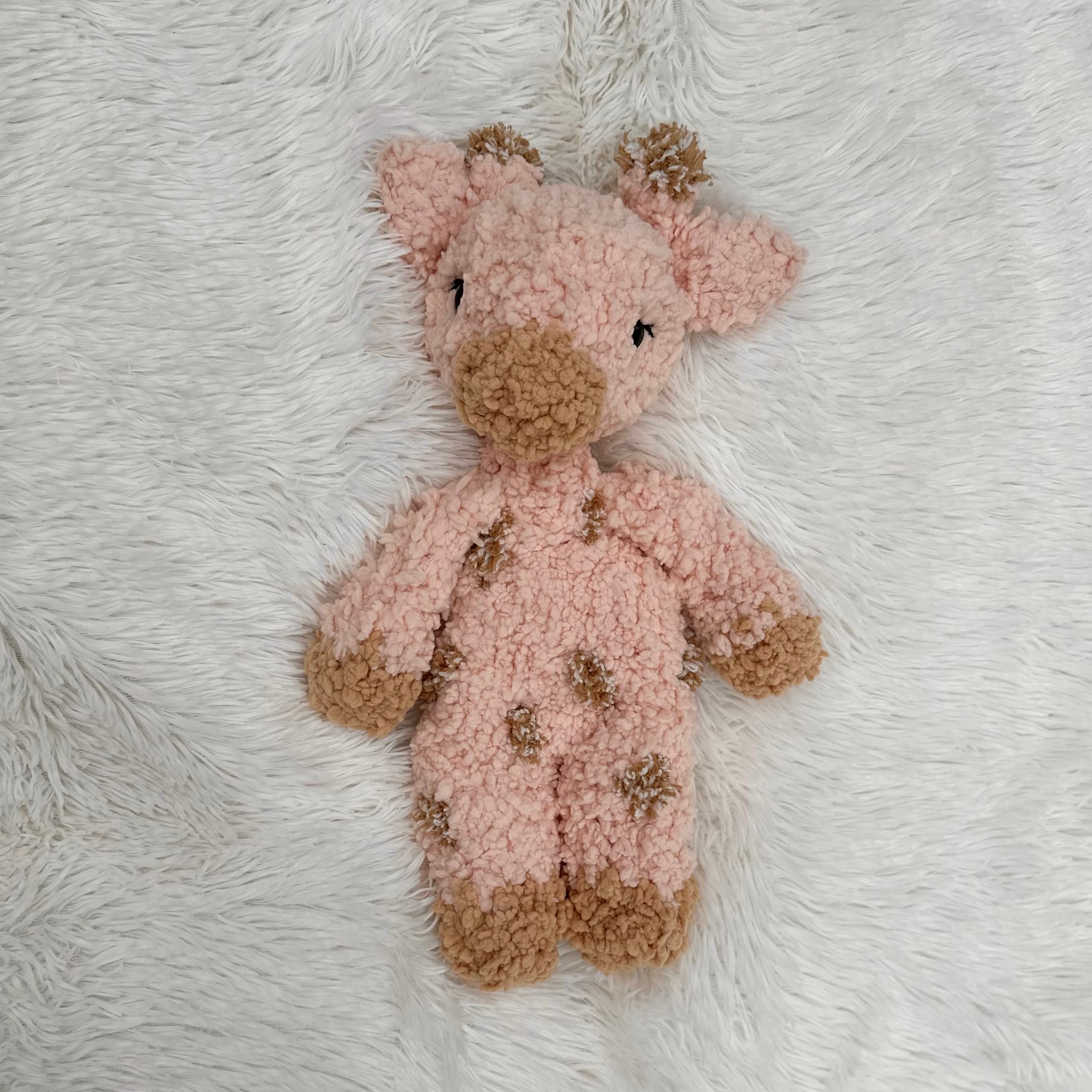 Pink Giraffe Plushie Snuggler | Crocheted Stuffie | Lovey