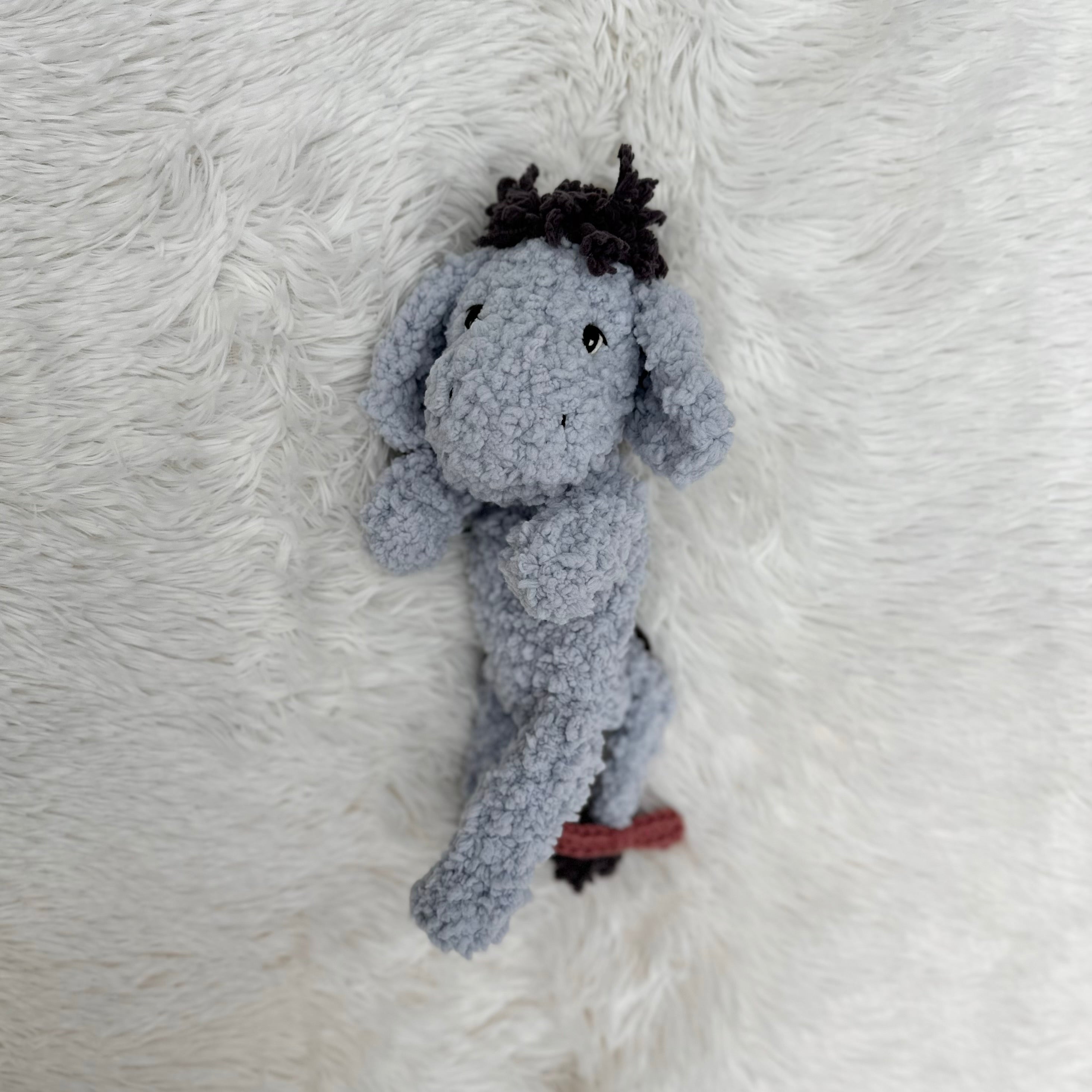 Eeyore Plushie Snuggler | Vintage Winnie The Pooh | Crocheted Stuffie | Lovey