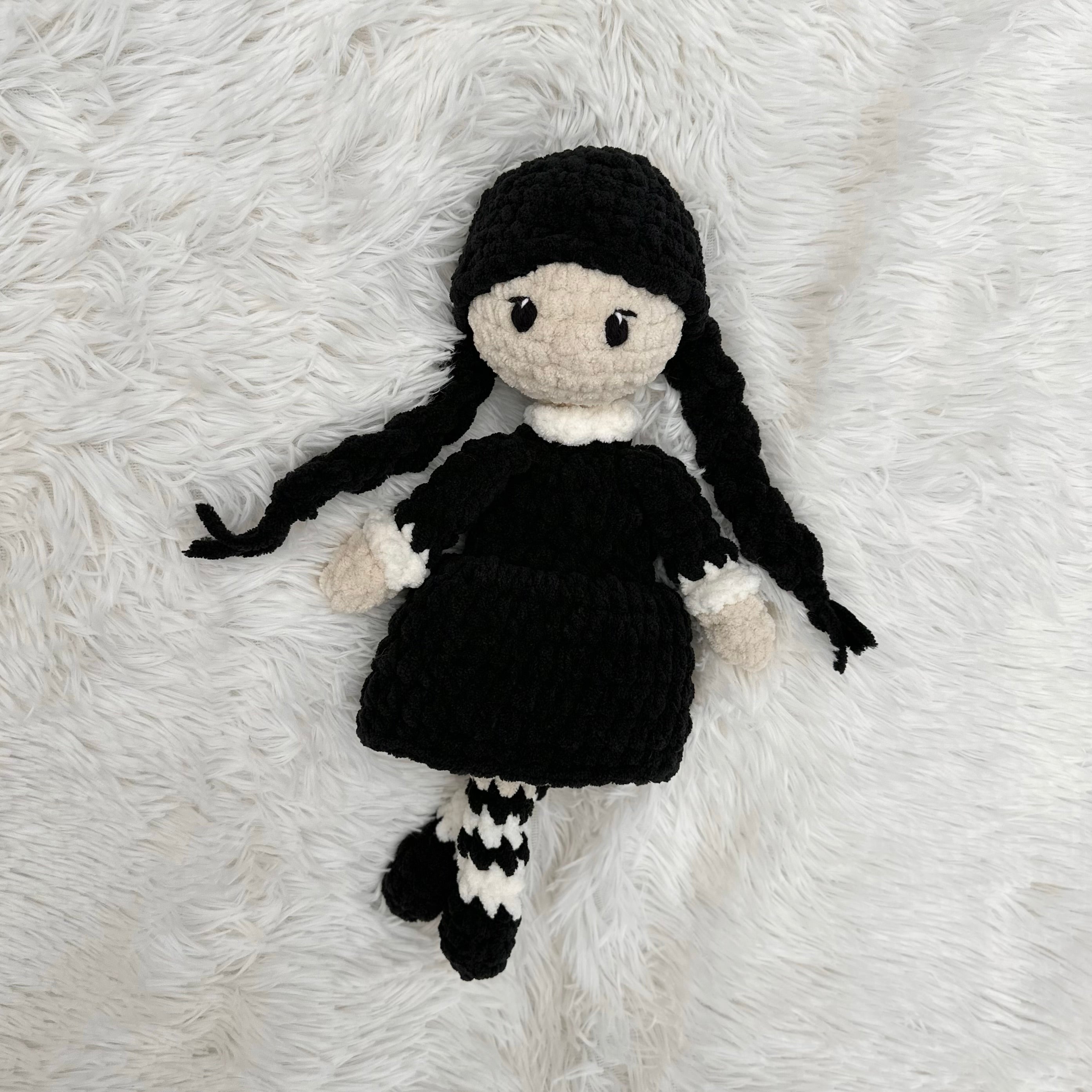 Wednesday Addams Doll Plushie | Halloween | Spooky Crochet