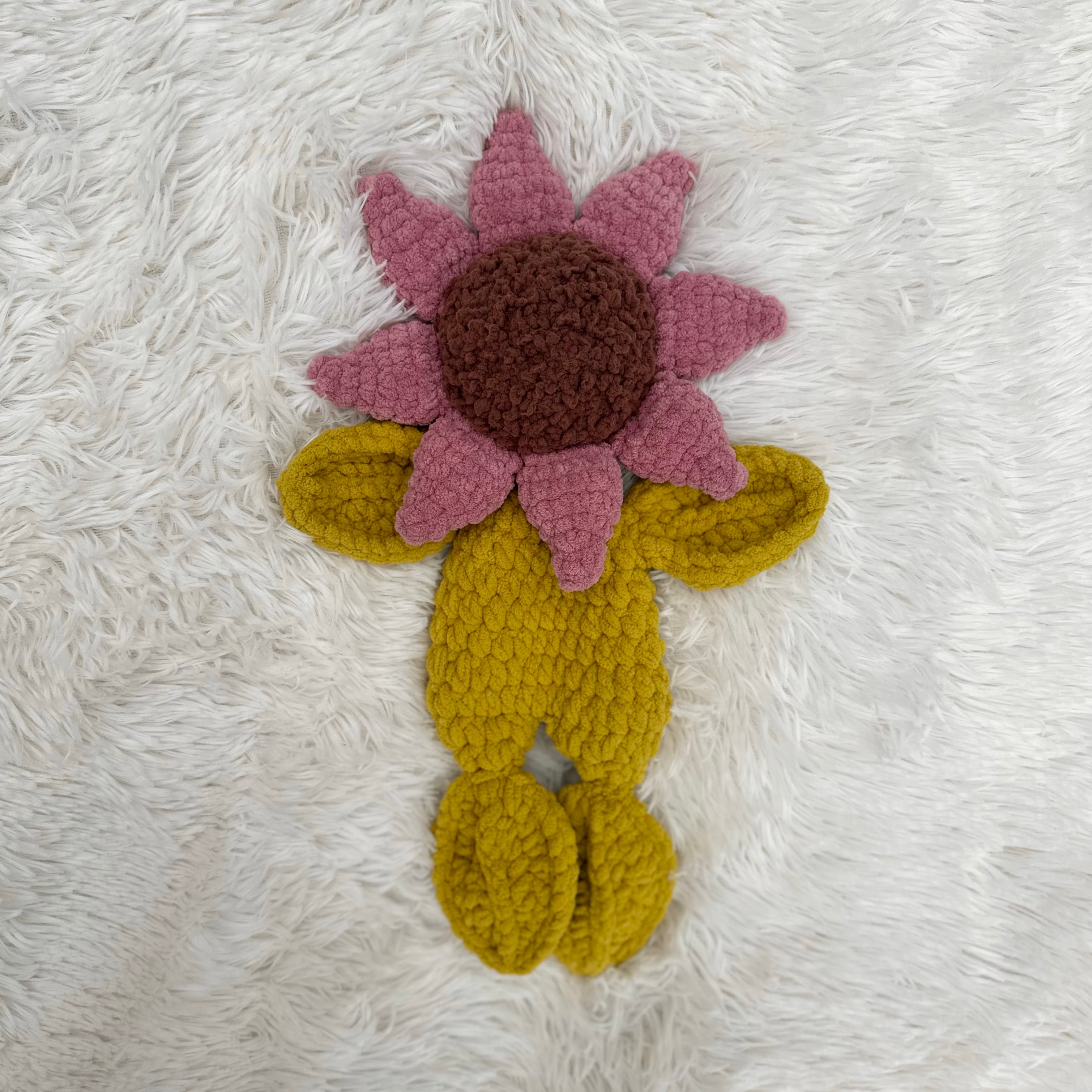 Solly Sunflower Plushie Snuggler | Crocheted Stuffie | Lovey | Floral | Flowers | Whimsical