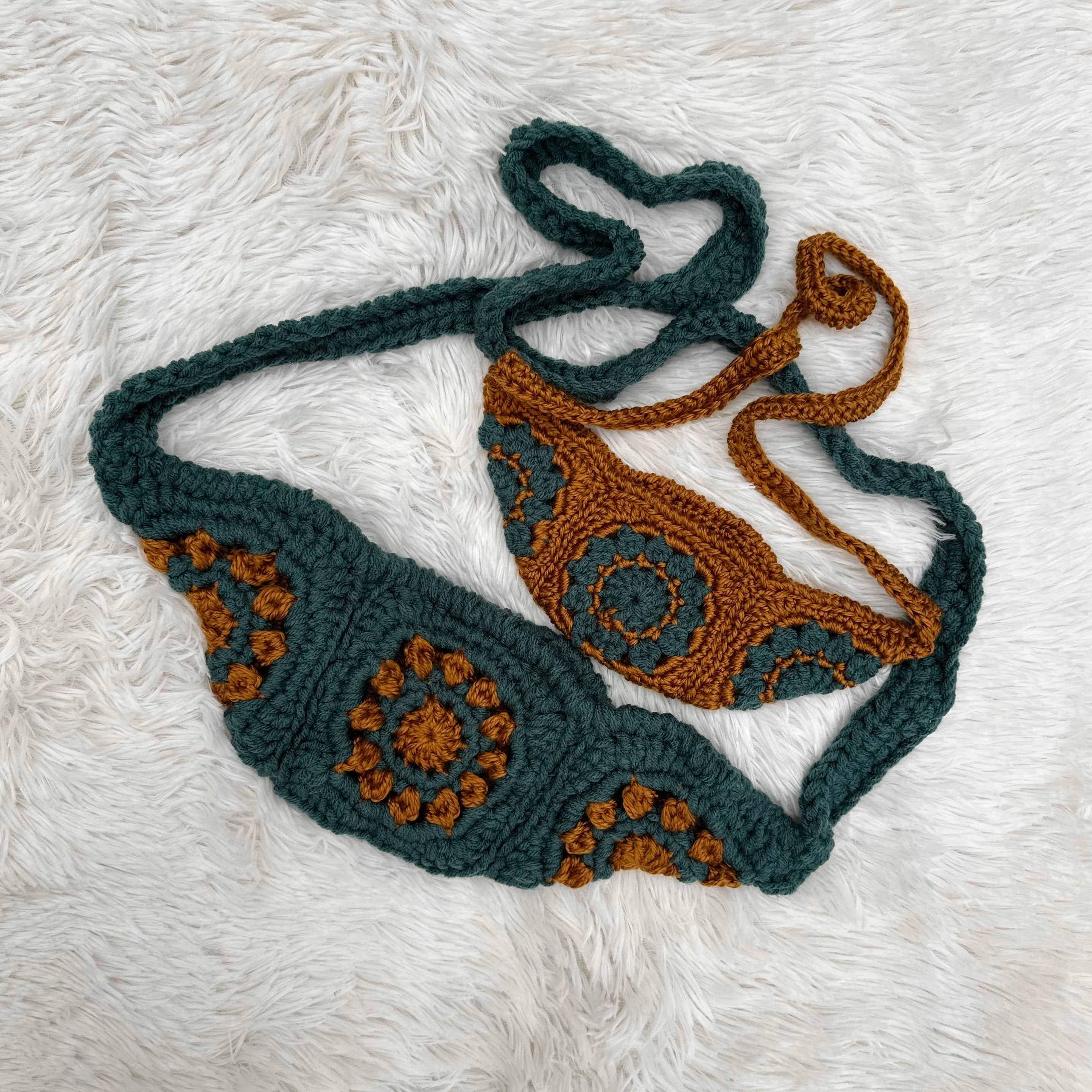 Crocheted Granny Square Sling Bags | Pair of Bags | Purse | Small Bag | Adult Bag | Kids Bag