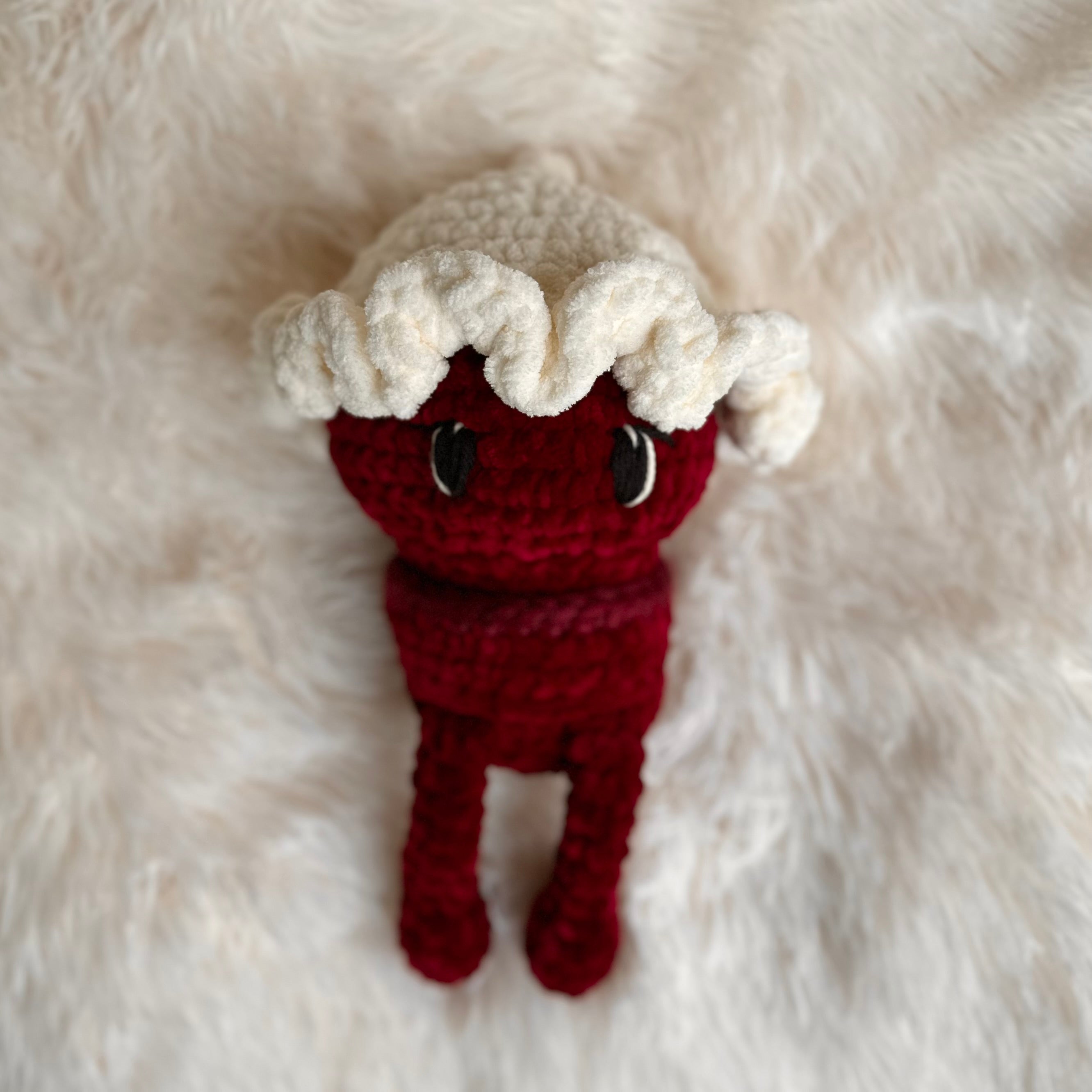 Red Velvet Cupcake Plushie With Removable Frosting Hat And Wrapper