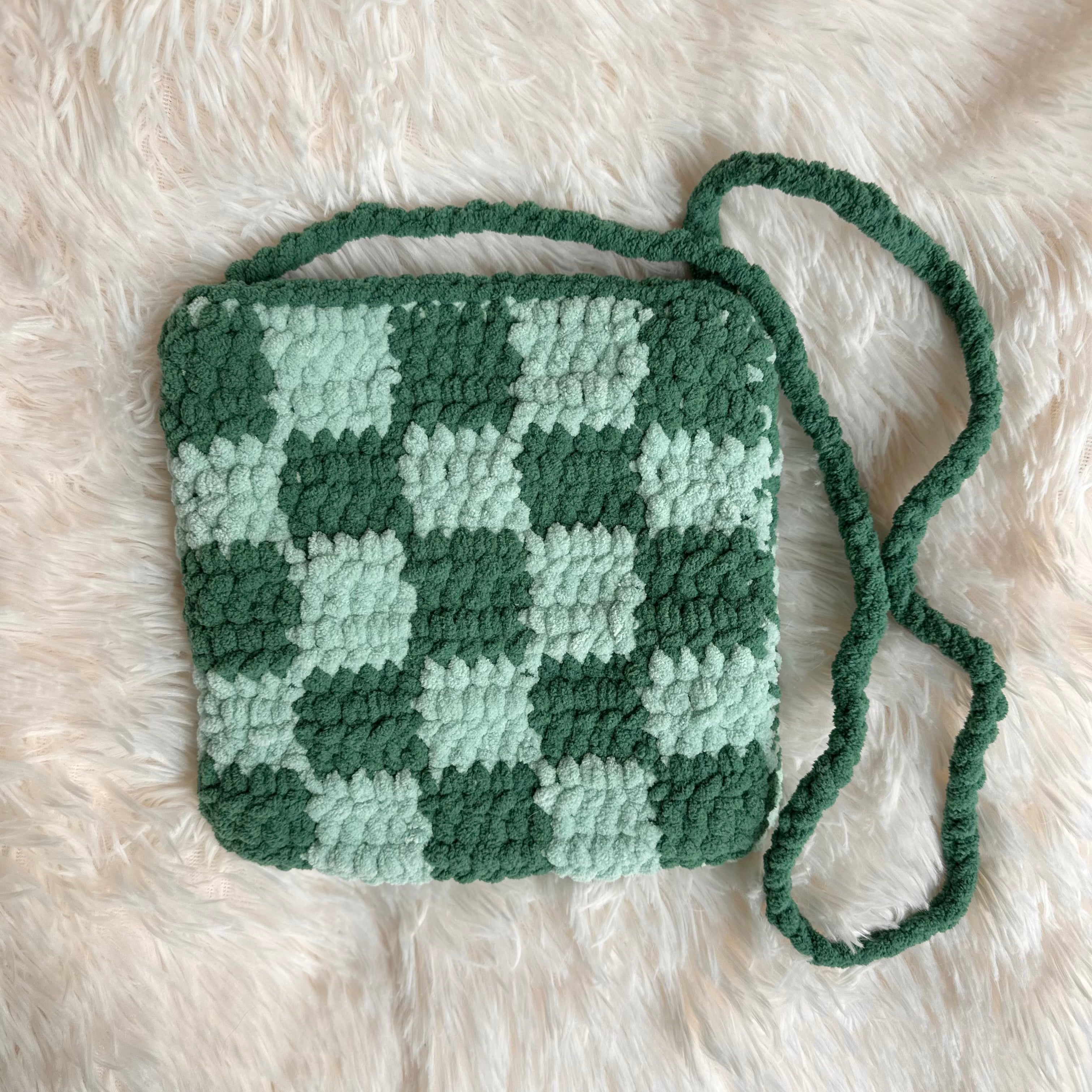 Crocheted Checkered Bag | Purse | Large Bag | Toddler Bag | Kids Bag | Adult | Checks | Checkers
