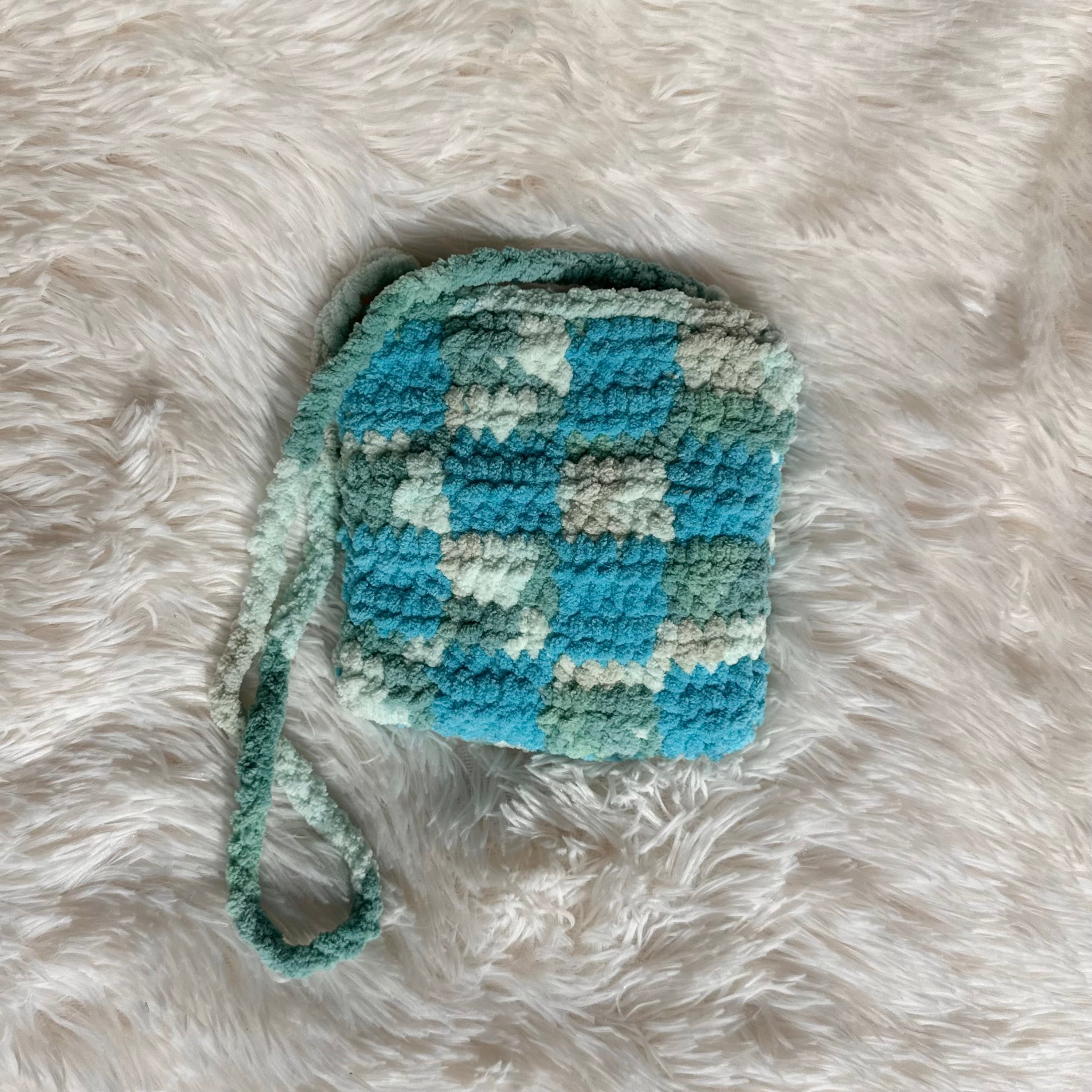 Crocheted Checkered Bag | Purse | Medium Bag | Toddler Bag | Kids Bag | Adult | Checks | Checkers
