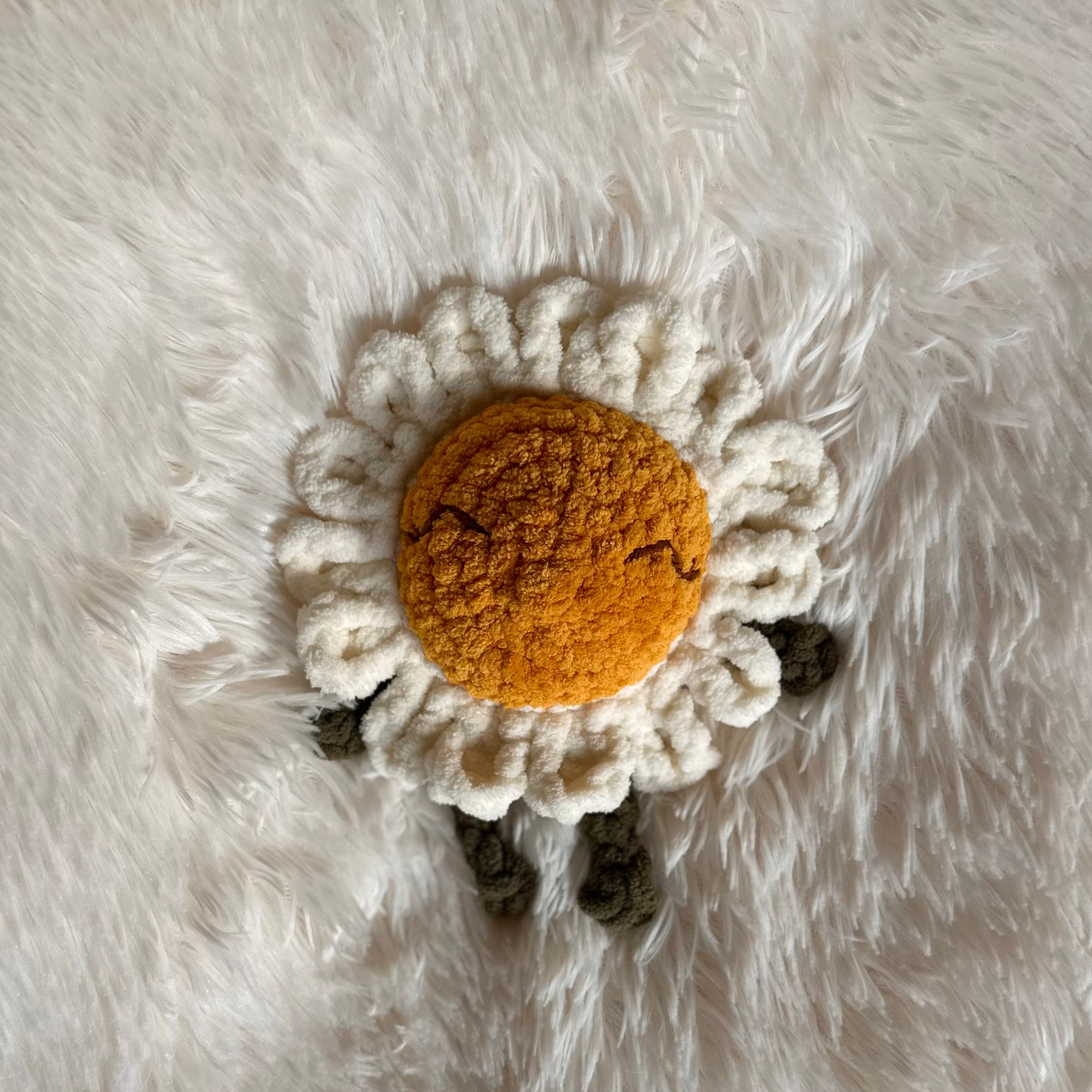 Crocheted Daisy Plushie | Flower Friend | Baby Kids Toy | Whimsical