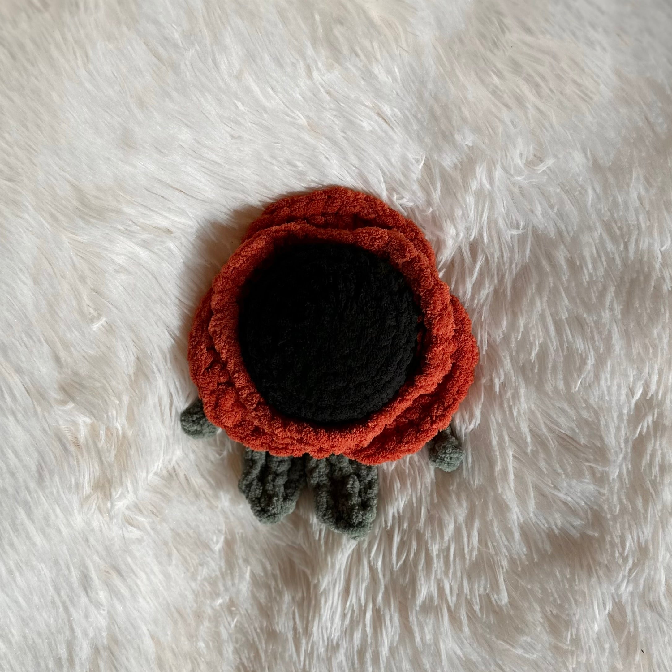 Crocheted Poppy Plushie | Flower Friend | Baby Kids Toy | Whimsical