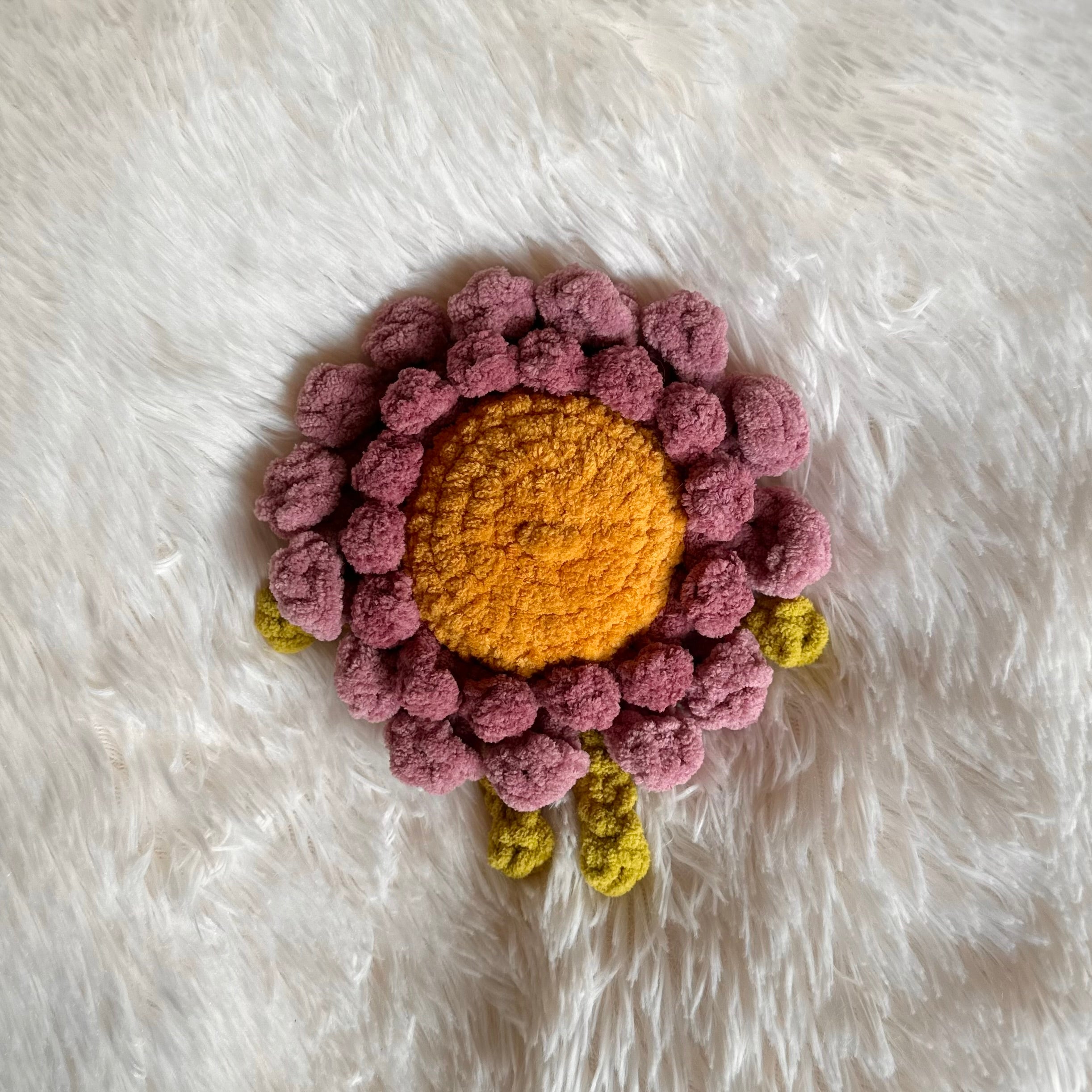 Crocheted Zinnia Plushie | Flower Friend | Baby Kids Toy | Whimsical