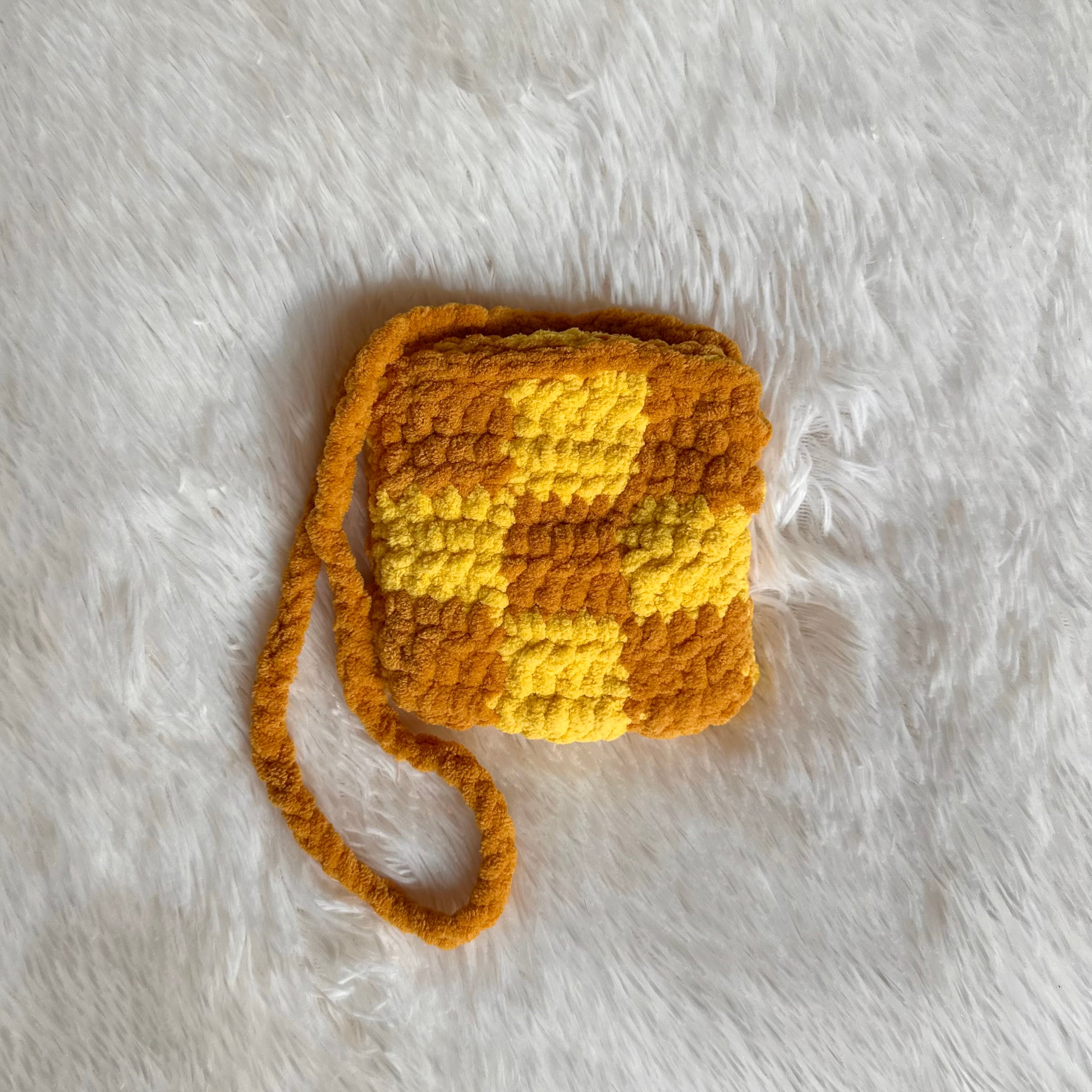 Crocheted Checkered Bag | Purse | Small Bag | Toddler Bag | Kids Bag | Checks | Checkers