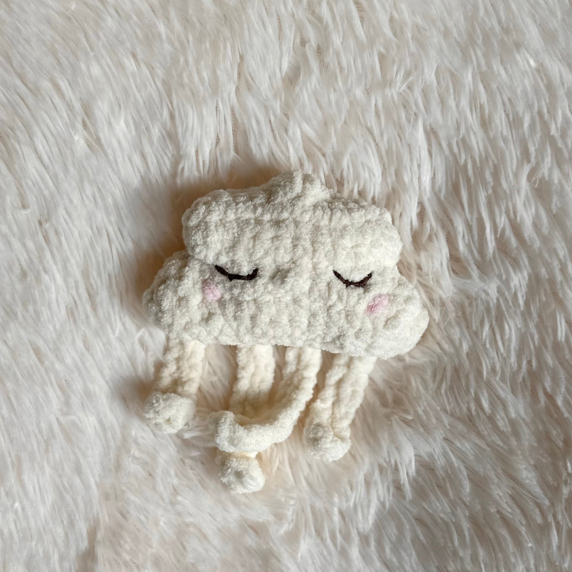 Crocheted Cloud Plushie | Mini Cloudia | Cloud Stuffie | Baby Kids Toy | Whimsical