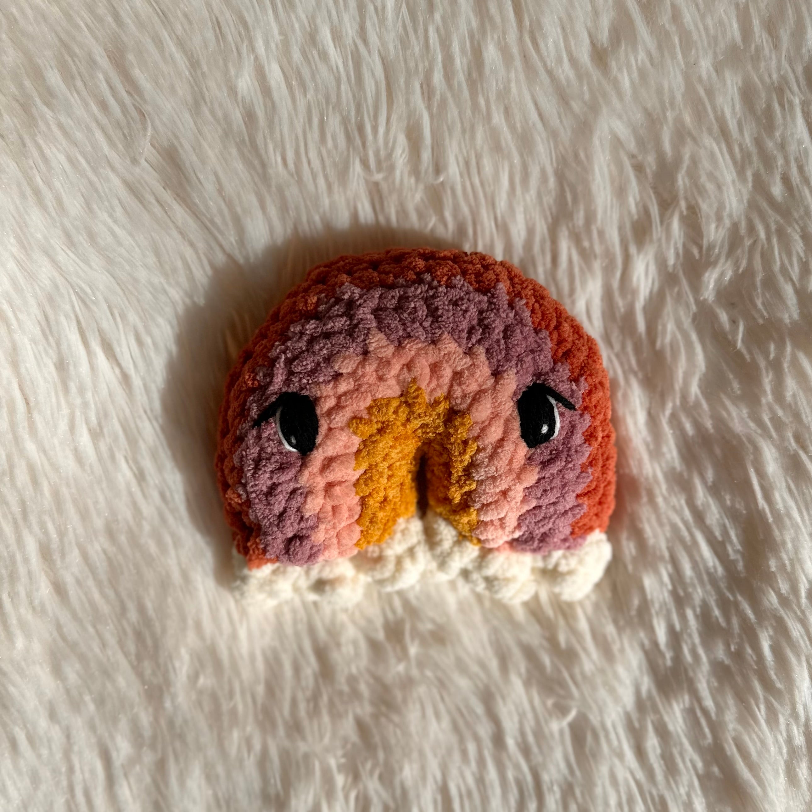 Crocheted Rainbow Plushie | Mini Raina | Rainbow With Clouds Stuffie | Baby Kids Toy | Whimsical