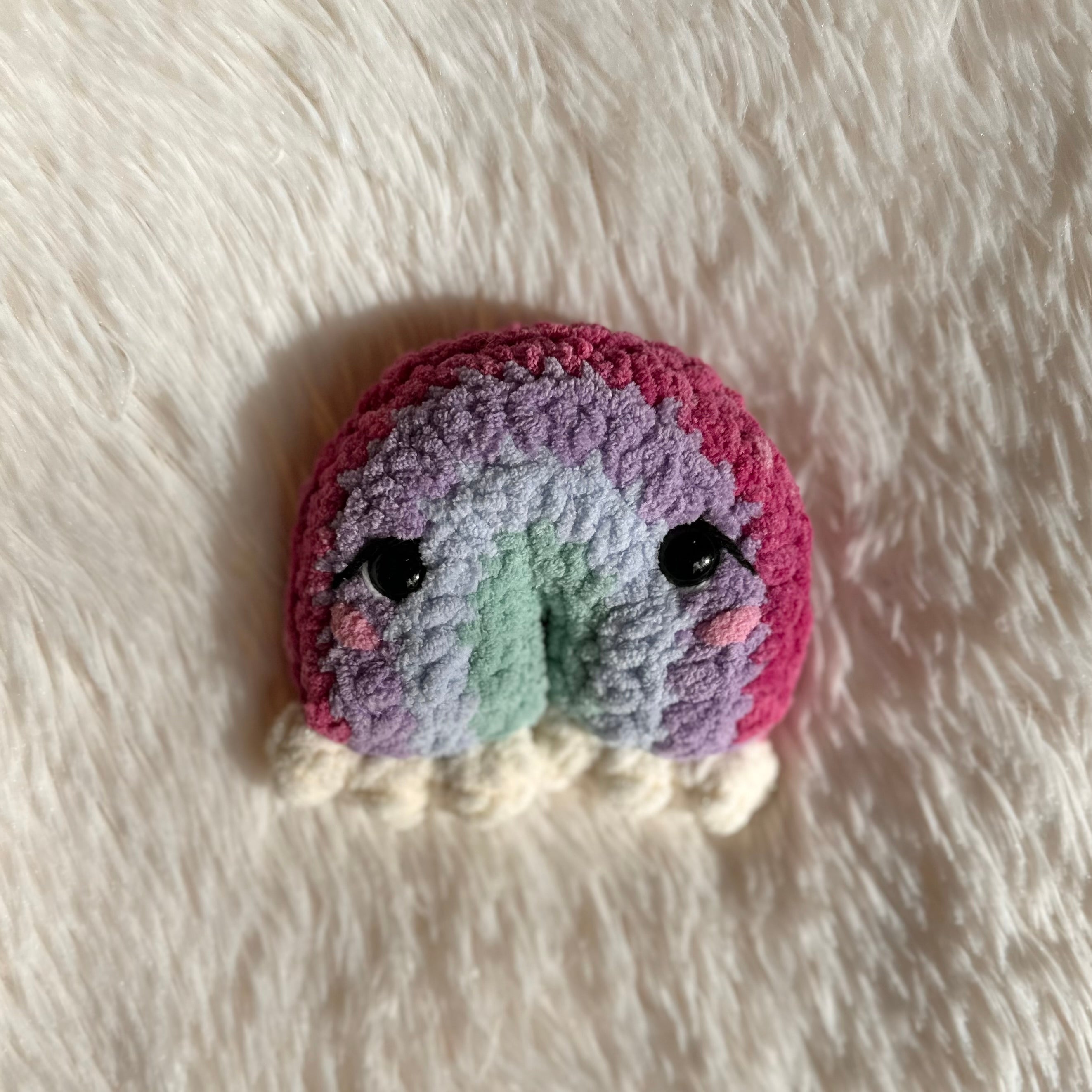 Crocheted Rainbow Plushie | Mini Raina | Rainbow With Clouds Stuffie | Baby Kids Toy | Whimsical