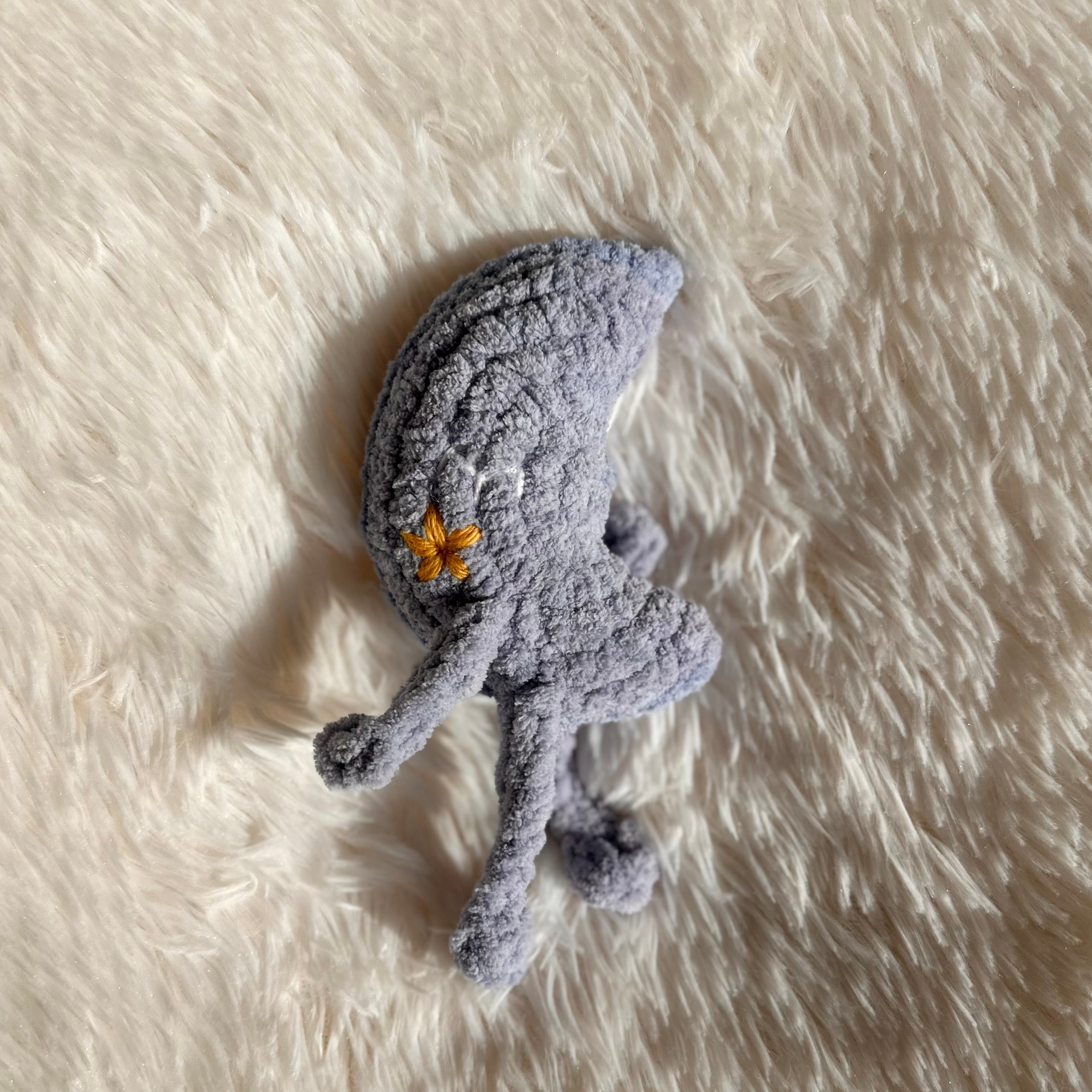 Crocheted Moon Plushie | Mini Luna Moon | Crescent Moon Stuffie | Baby Kids Toy | Whimsical