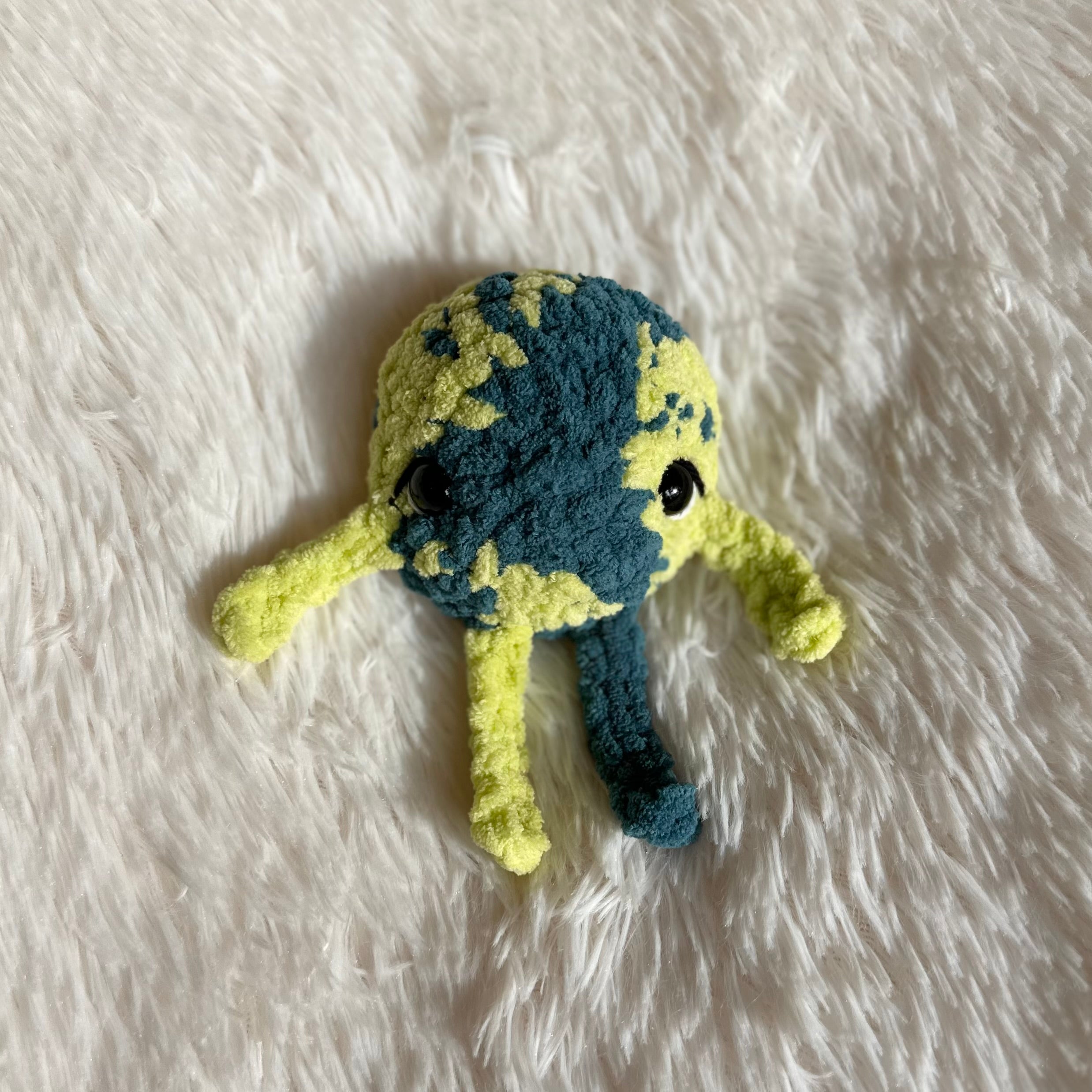 Crocheted Earth Plushie | Mini Eartha | Earth Stuffie | Baby Kids Toy | Whimsical | Planet Earth