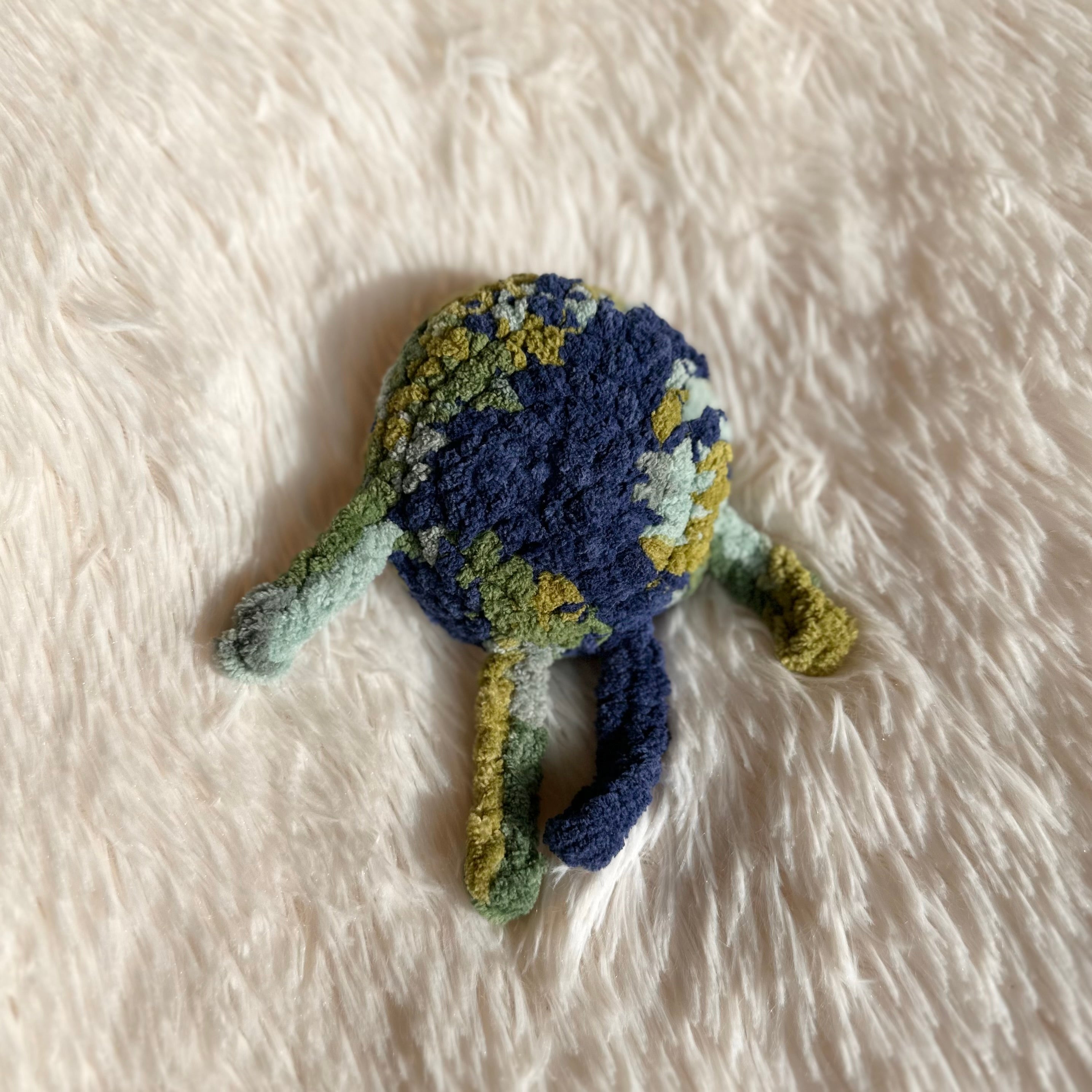 Crocheted Earth Plushie | Mini Eartha | Earth Stuffie | Baby Kids Toy | Whimsical | Planet Earth