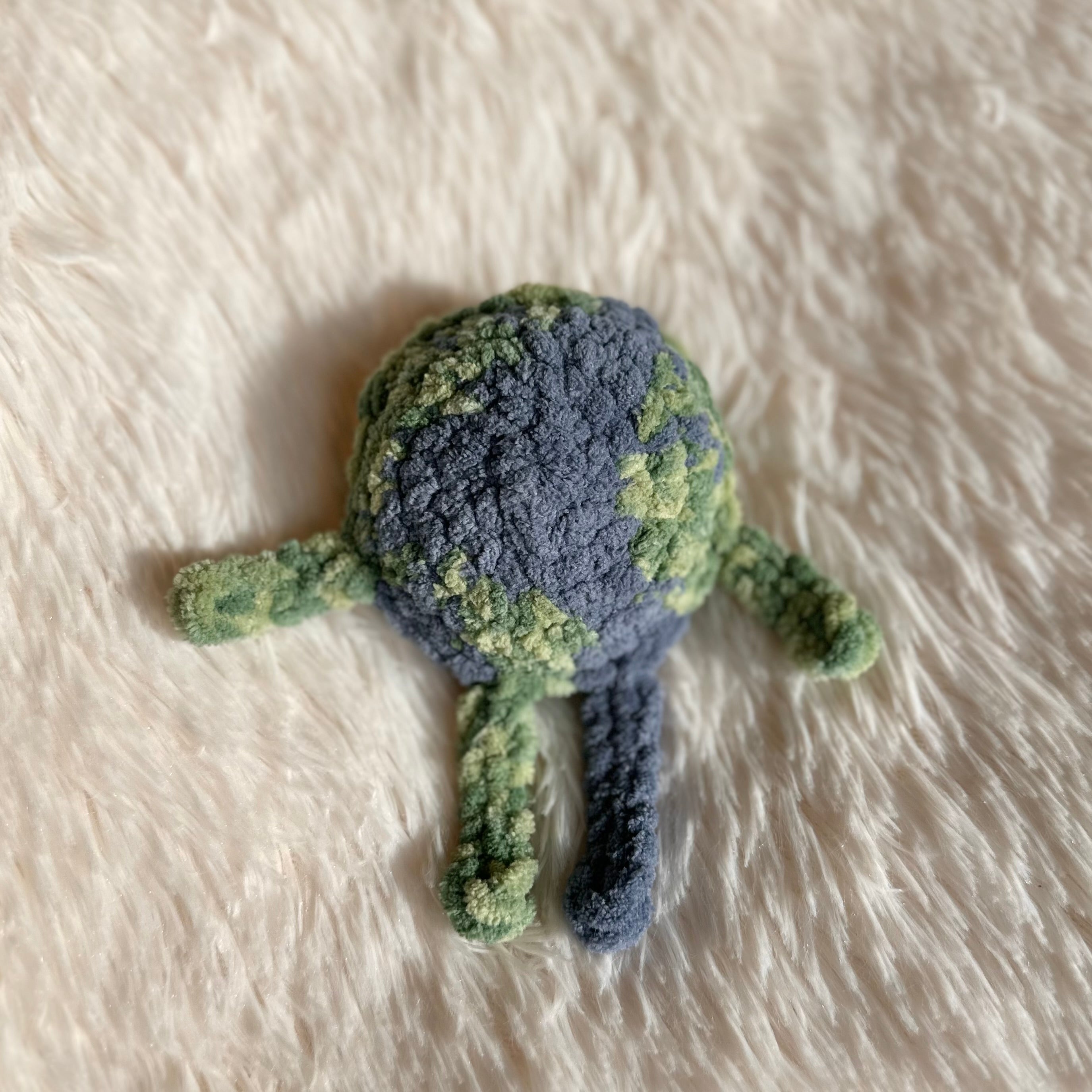 Crocheted Earth Plushie | Mini Eartha | Earth Stuffie | Baby Kids Toy | Whimsical | Planet Earth