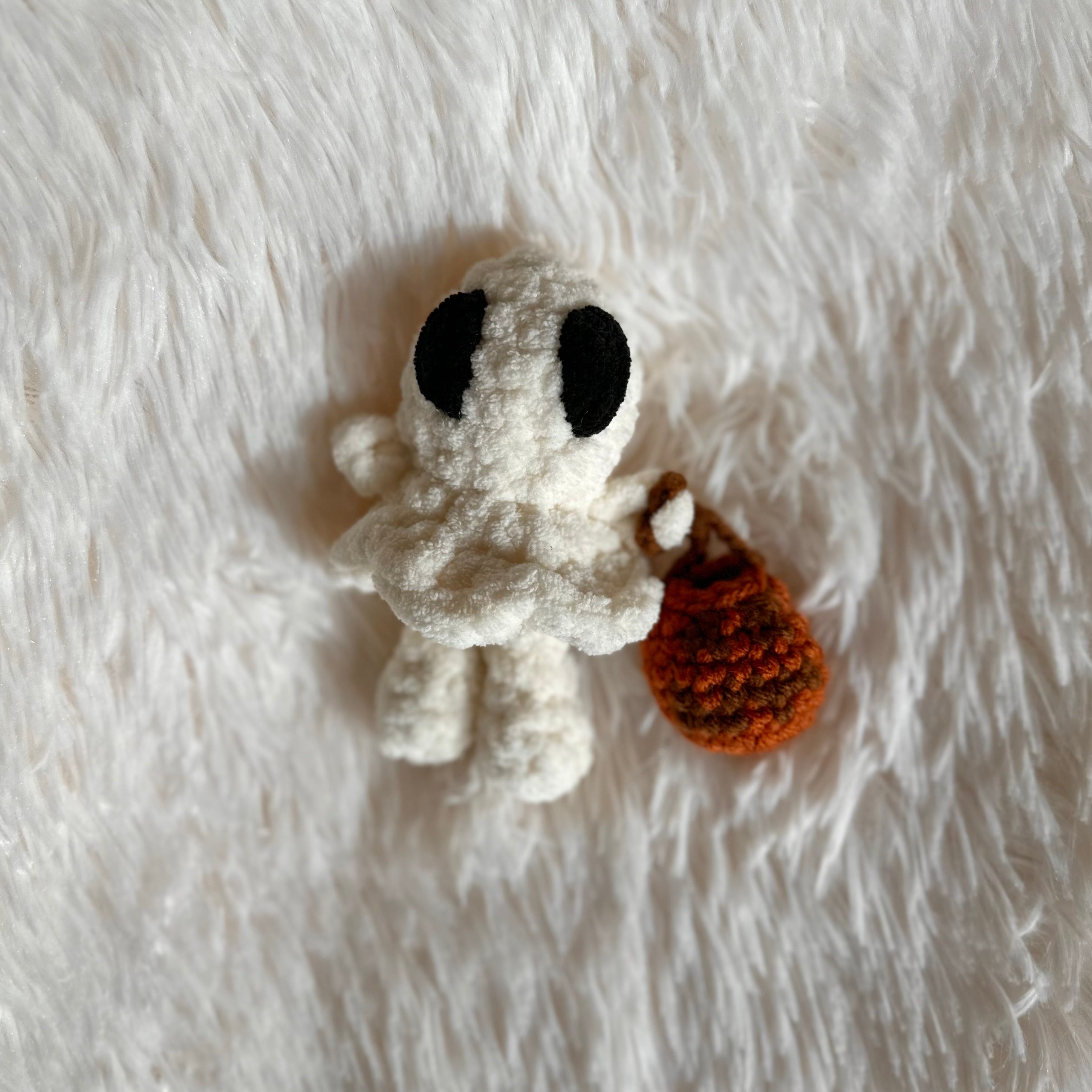 Groovy Ghost | Ghost Plushie | Ghost With Pumpkin Bucket