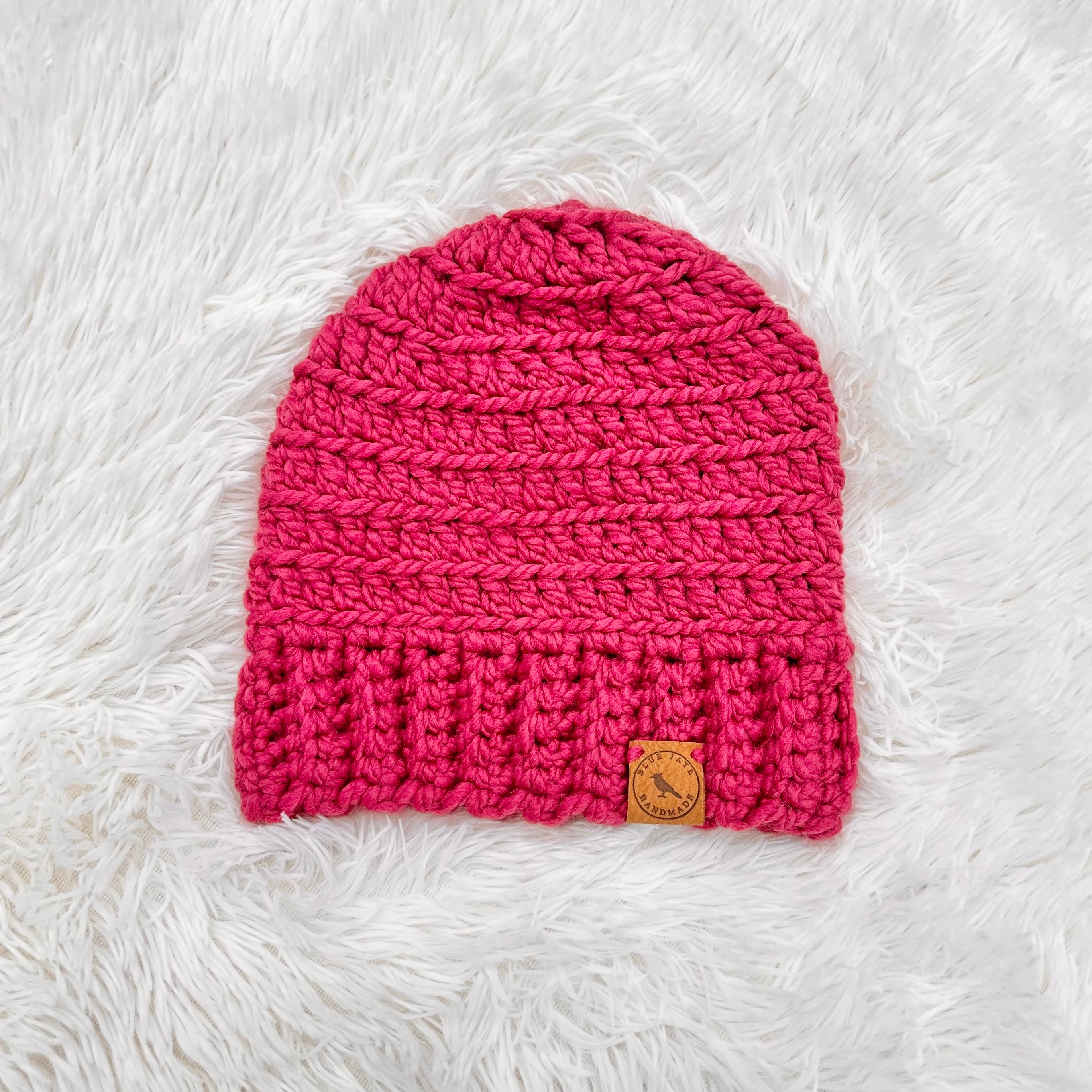 Adult Size Wool Blend Slouchy Beanie | Crocheted Warm Winter Hat