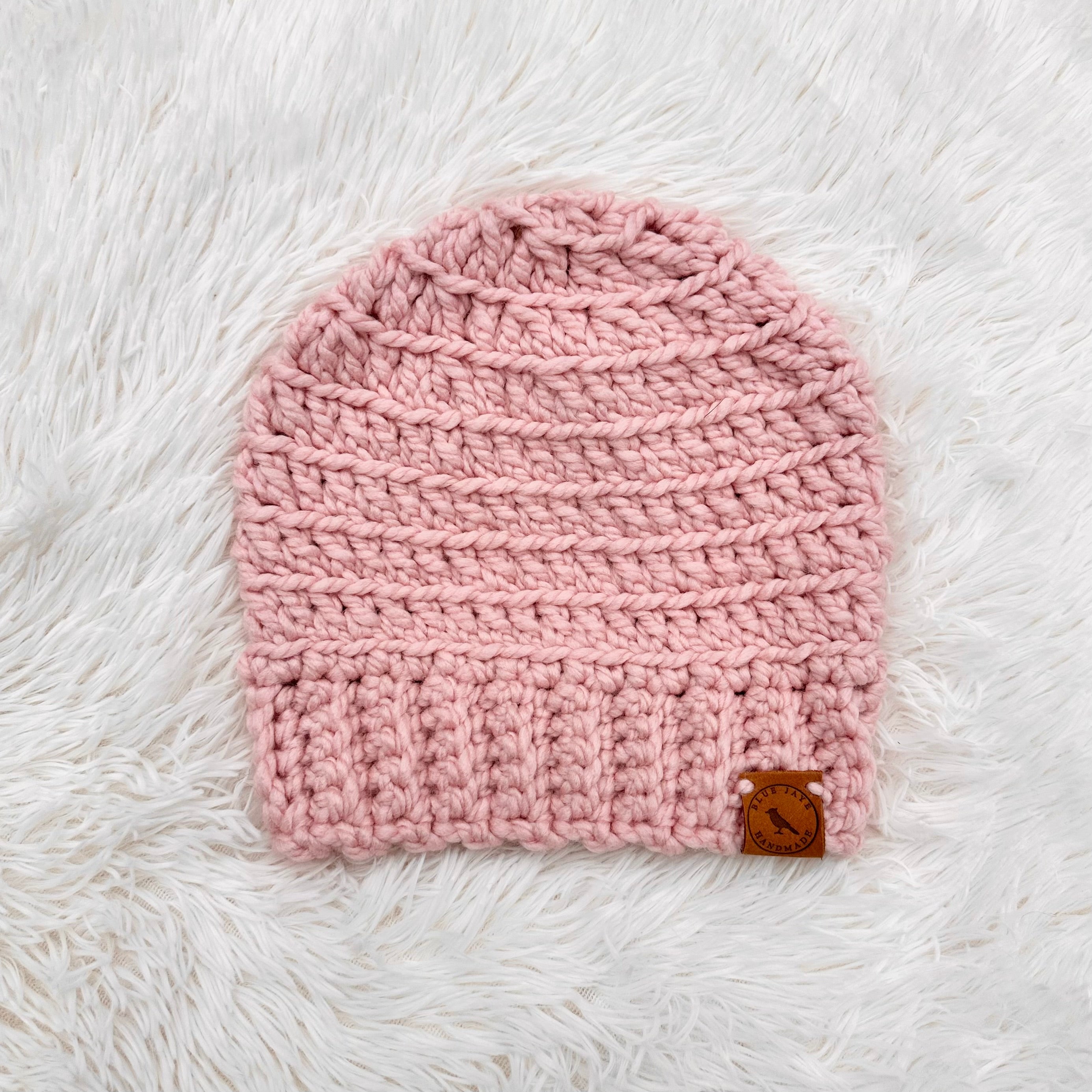 Adult Size Wool Blend Slouchy Beanie | Crocheted Warm Winter Hat