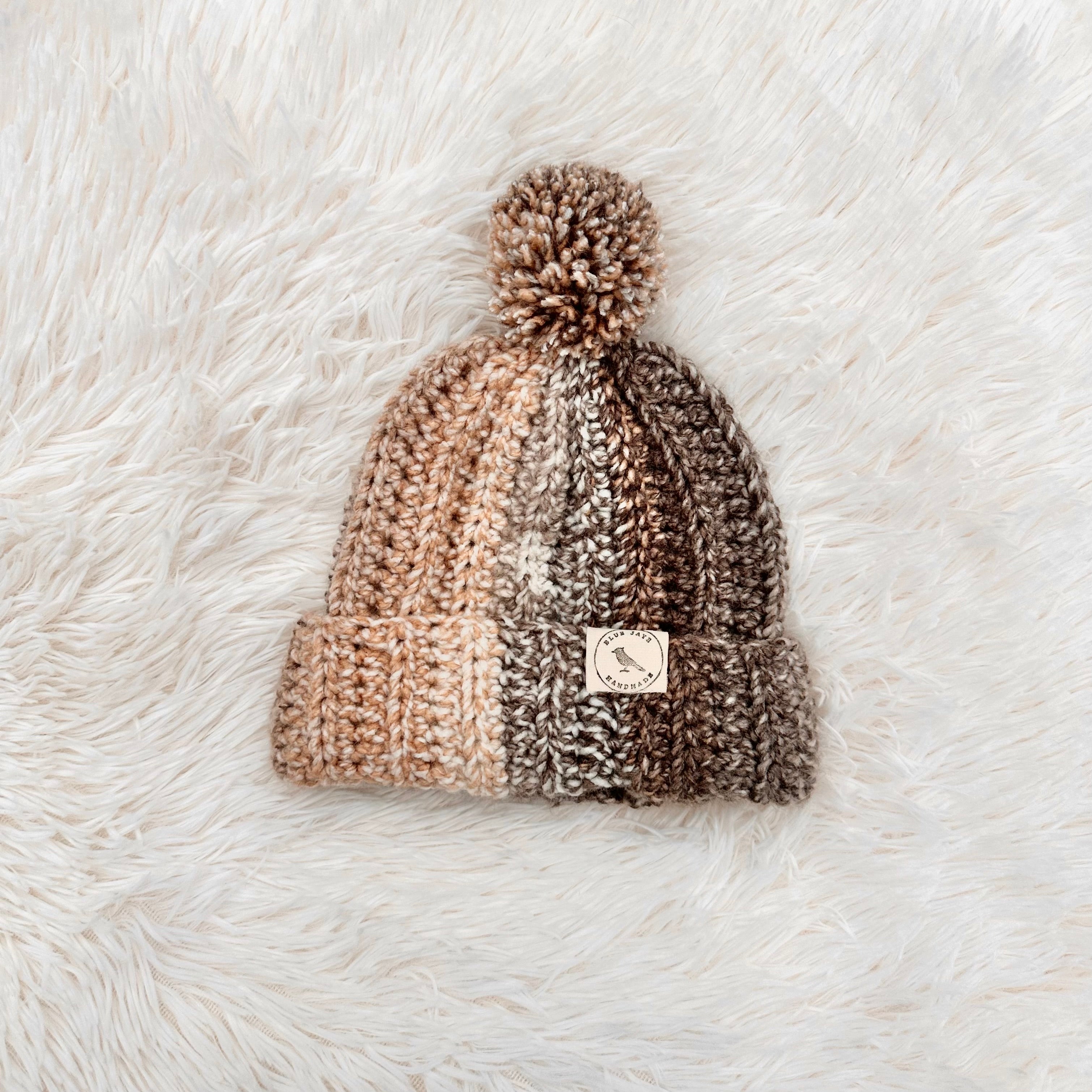 Toddler Size Beanie With Pom Pom | Crocheted Warm Winter Hat