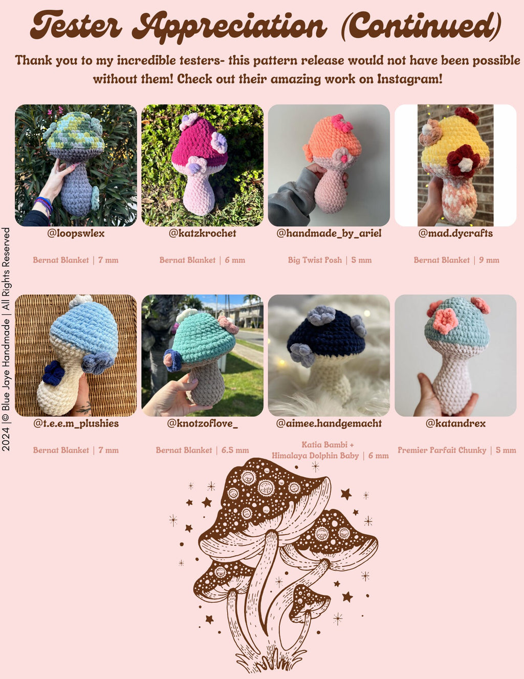 Groovy Mushroom Bundle Crochet Patterns | Amigurumi Whimsy Floral Mushroom Patterns