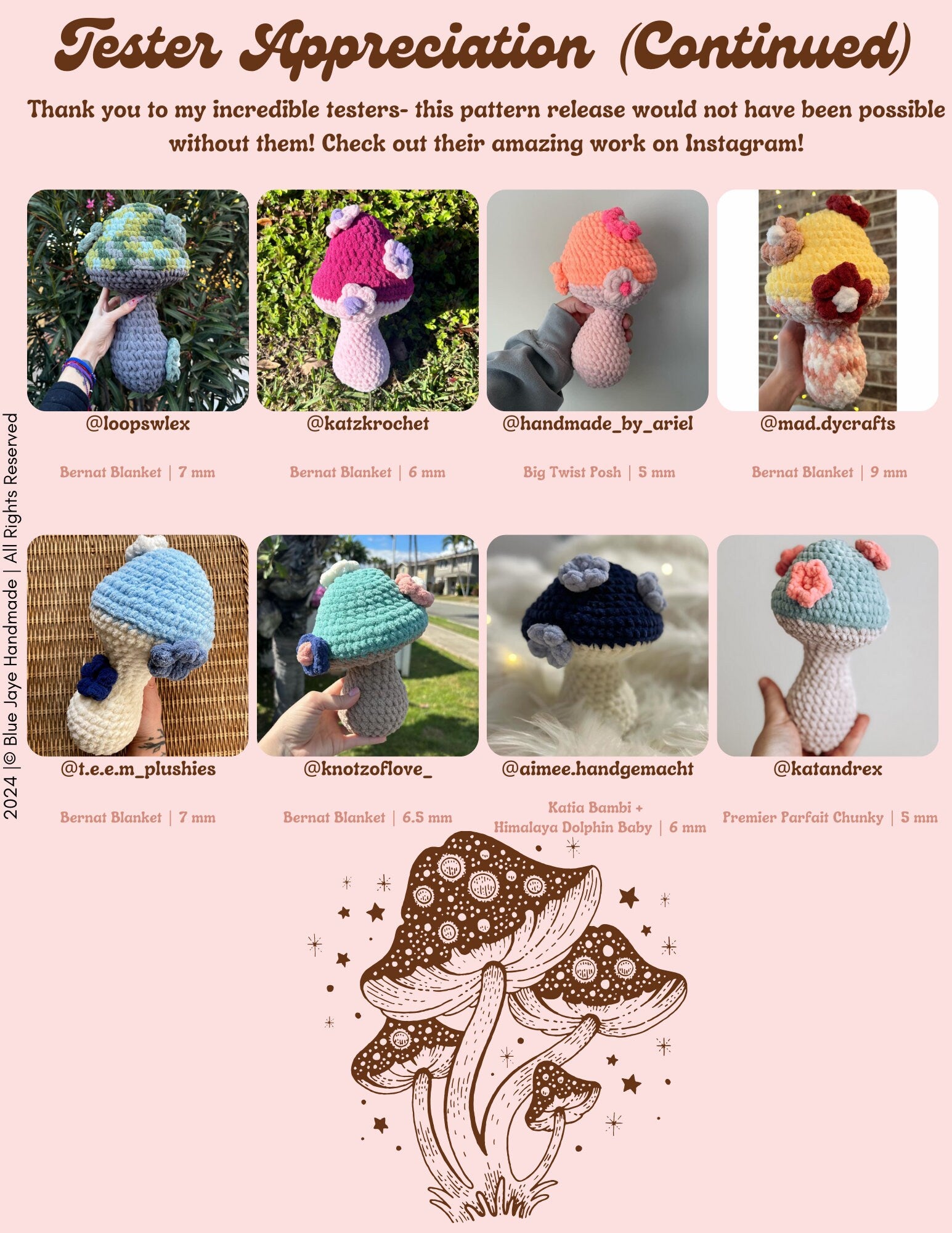 Groovy Mushroom Bundle Crochet Patterns | Amigurumi Whimsy Floral Mushroom Patterns