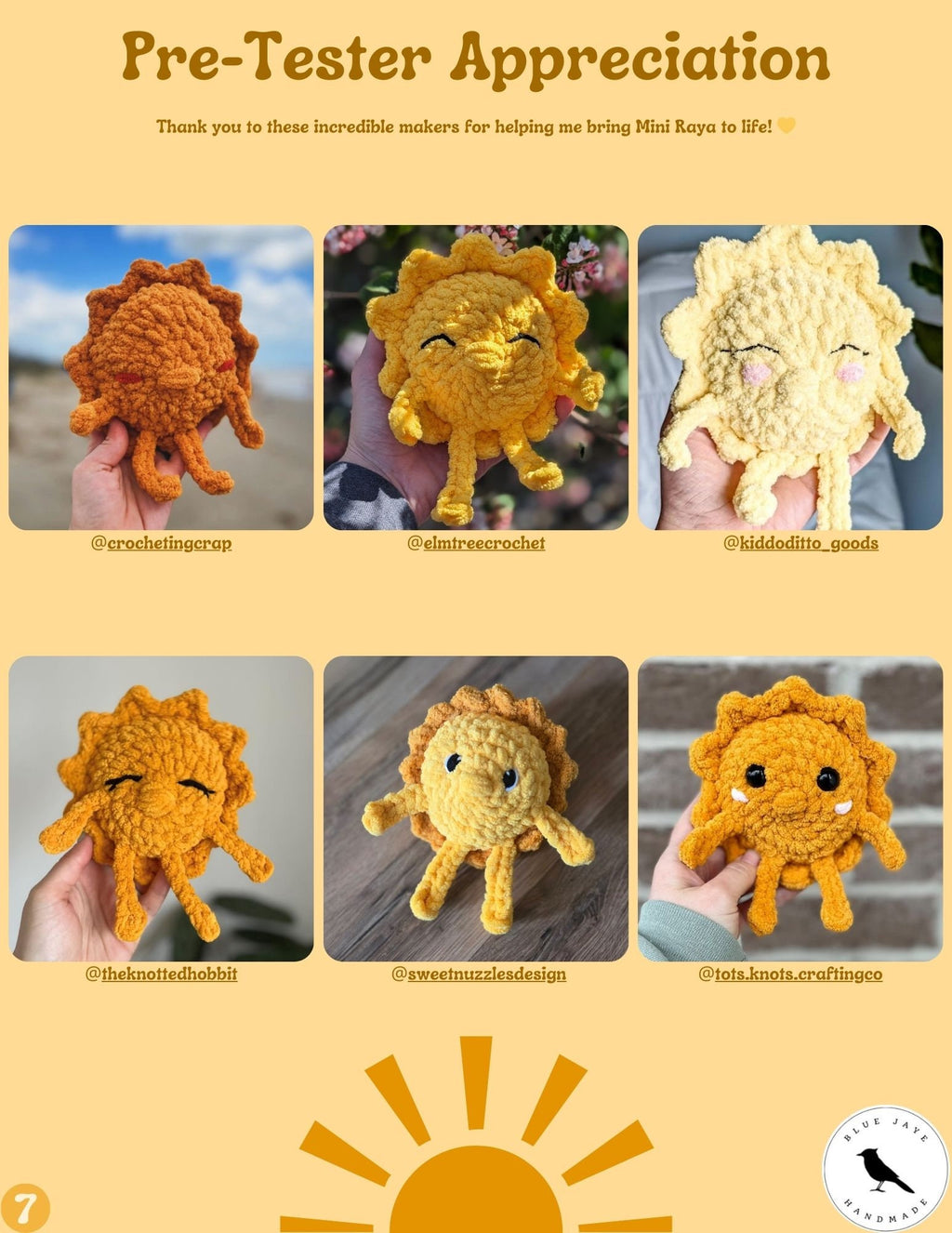 Mini Raya Sunshine Crochet Pattern | Amigurumi Sun Pattern