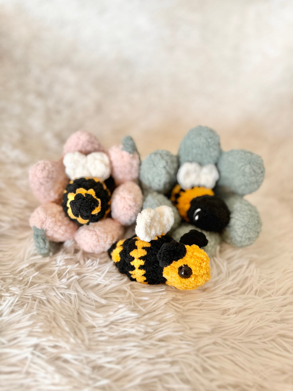 Blossom The Bee and Flower Crochet Pattern | Amigurumi Bee And Flower Pattern
