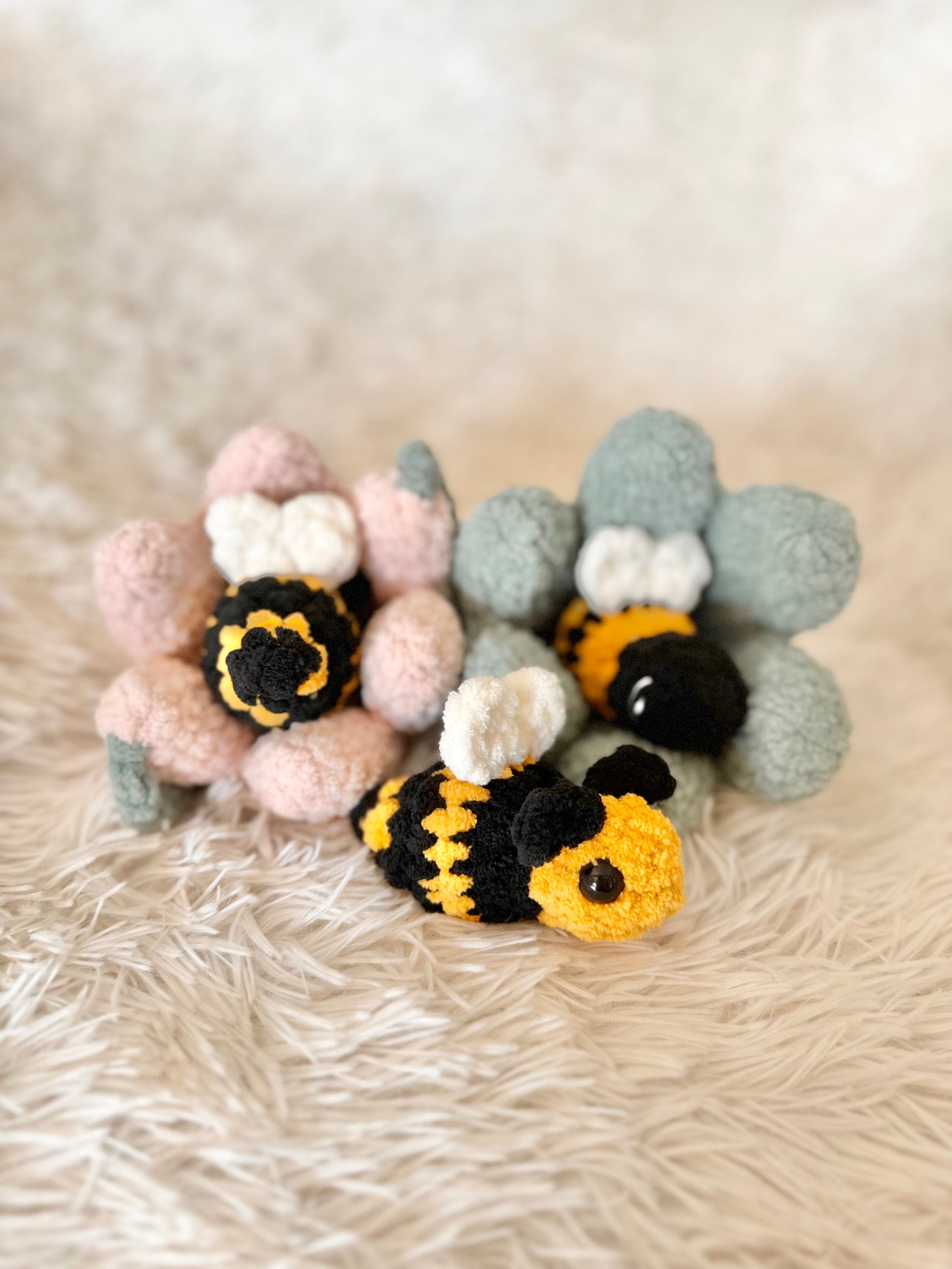 Blossom The Bee and Flower Crochet Pattern | Amigurumi Bee And Flower Pattern