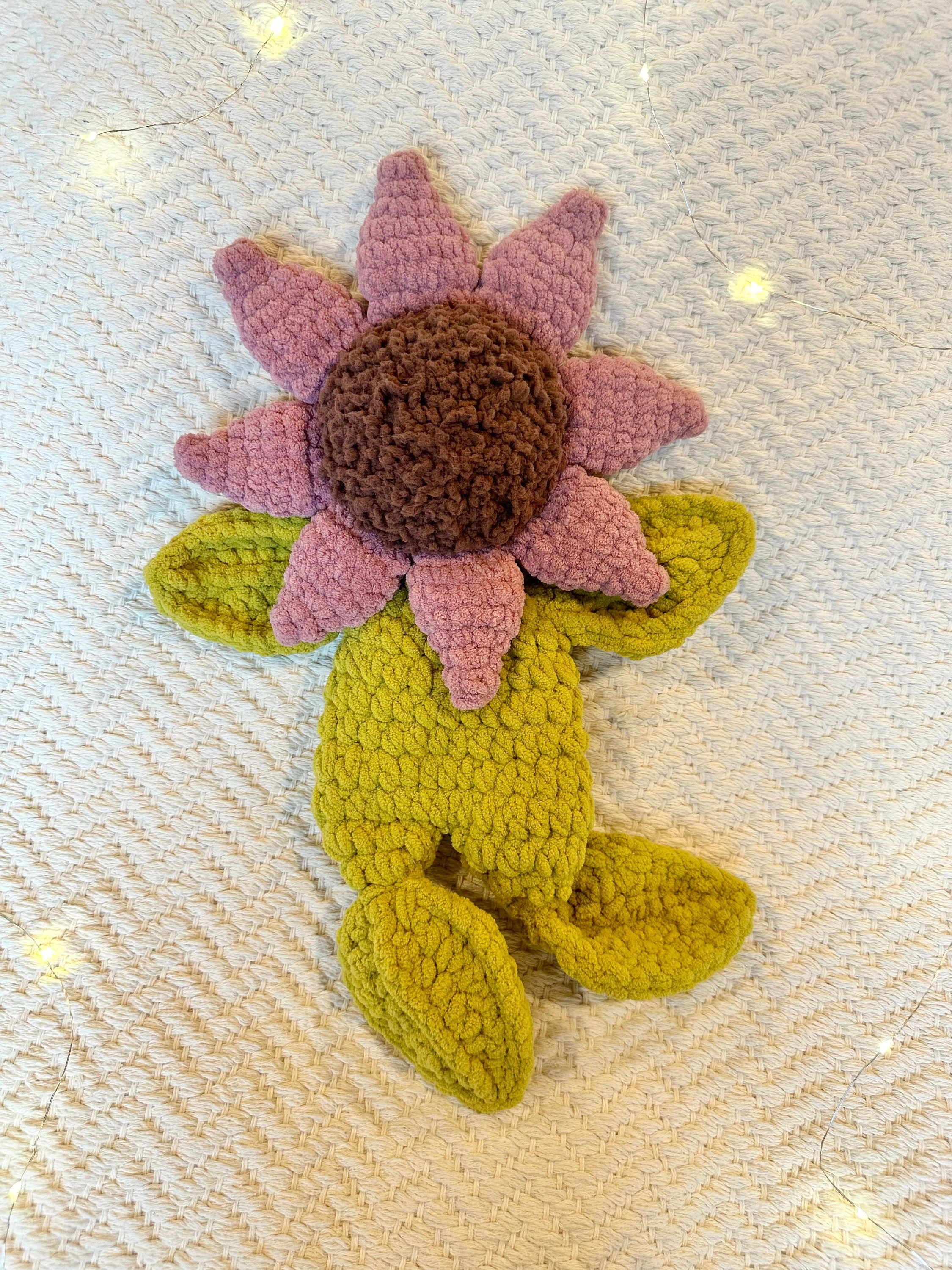 Solly and Dolly Flower Snuggler Crochet Pattern | Sunflower Daisy Snuggler Lovey Amigurumi Pattern | Whimsical Flower Crochet Pattern