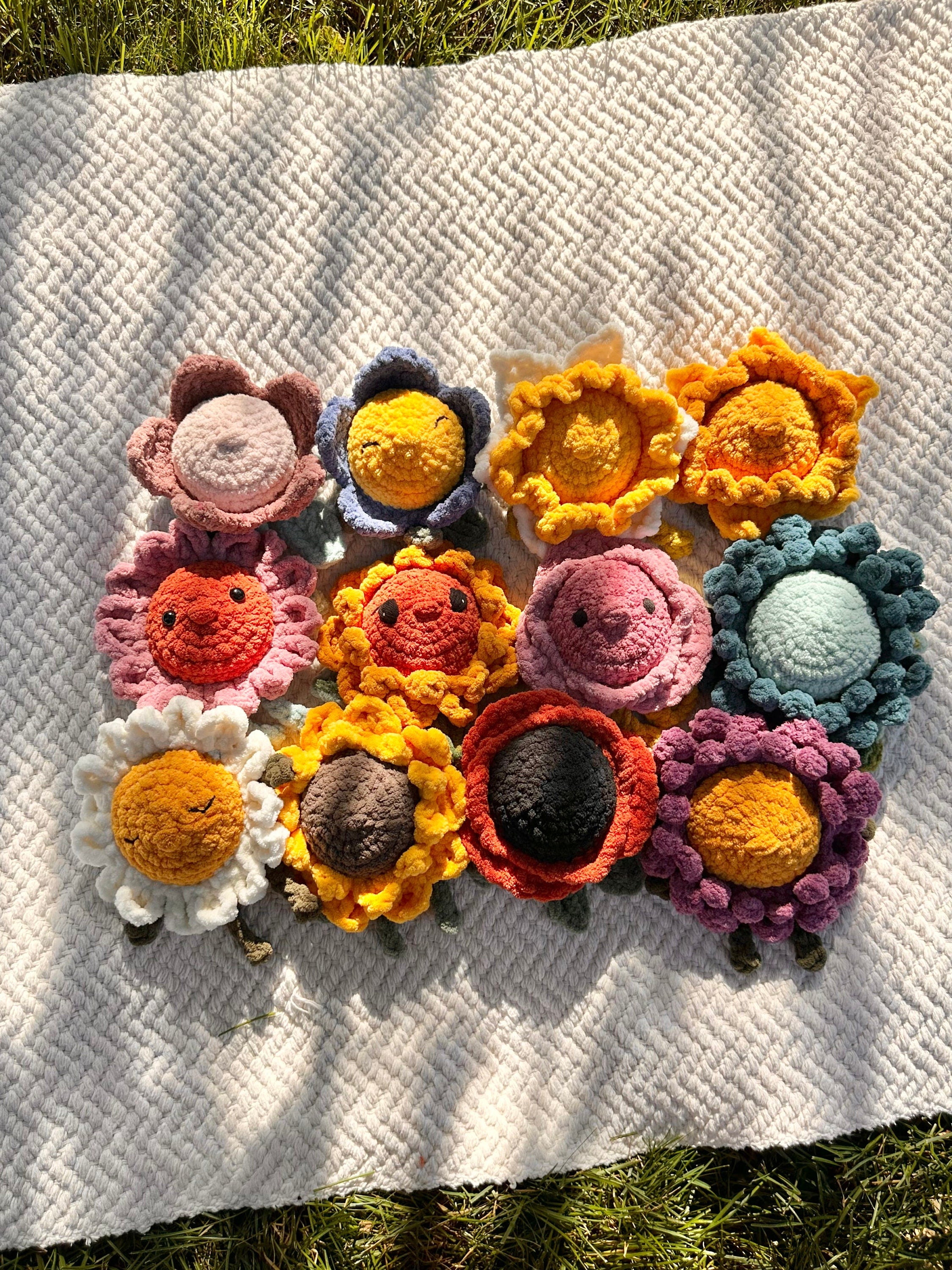 Bloom Babes Mod- 6 Patterns | Flower Mod for Mini Raya Sunshine | Amigurumi Whimsical Flower Crochet Pattern