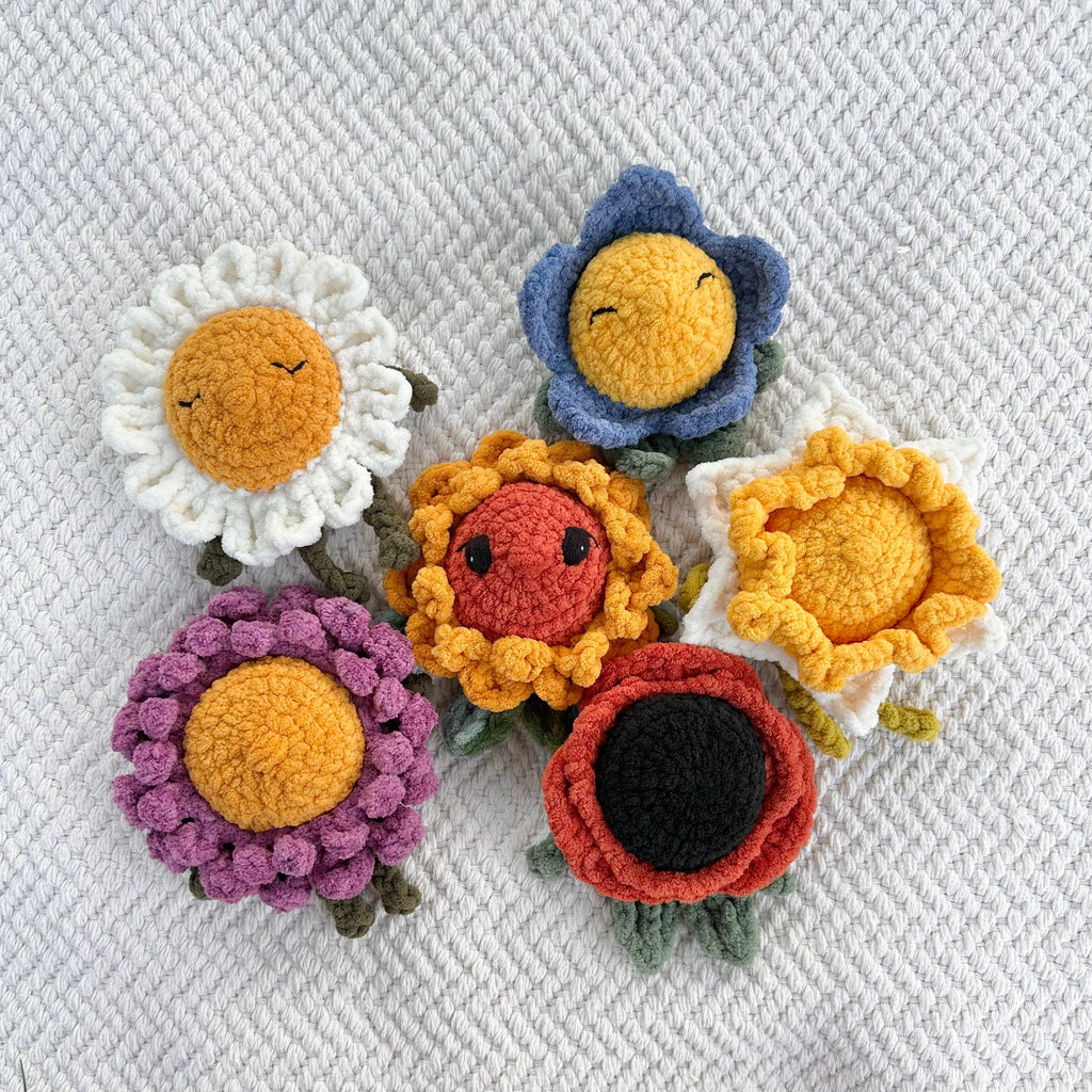 Bloom Babes Mod- 6 Patterns | Flower Mod for Mini Raya Sunshine | Amigurumi Whimsical Flower Crochet Pattern
