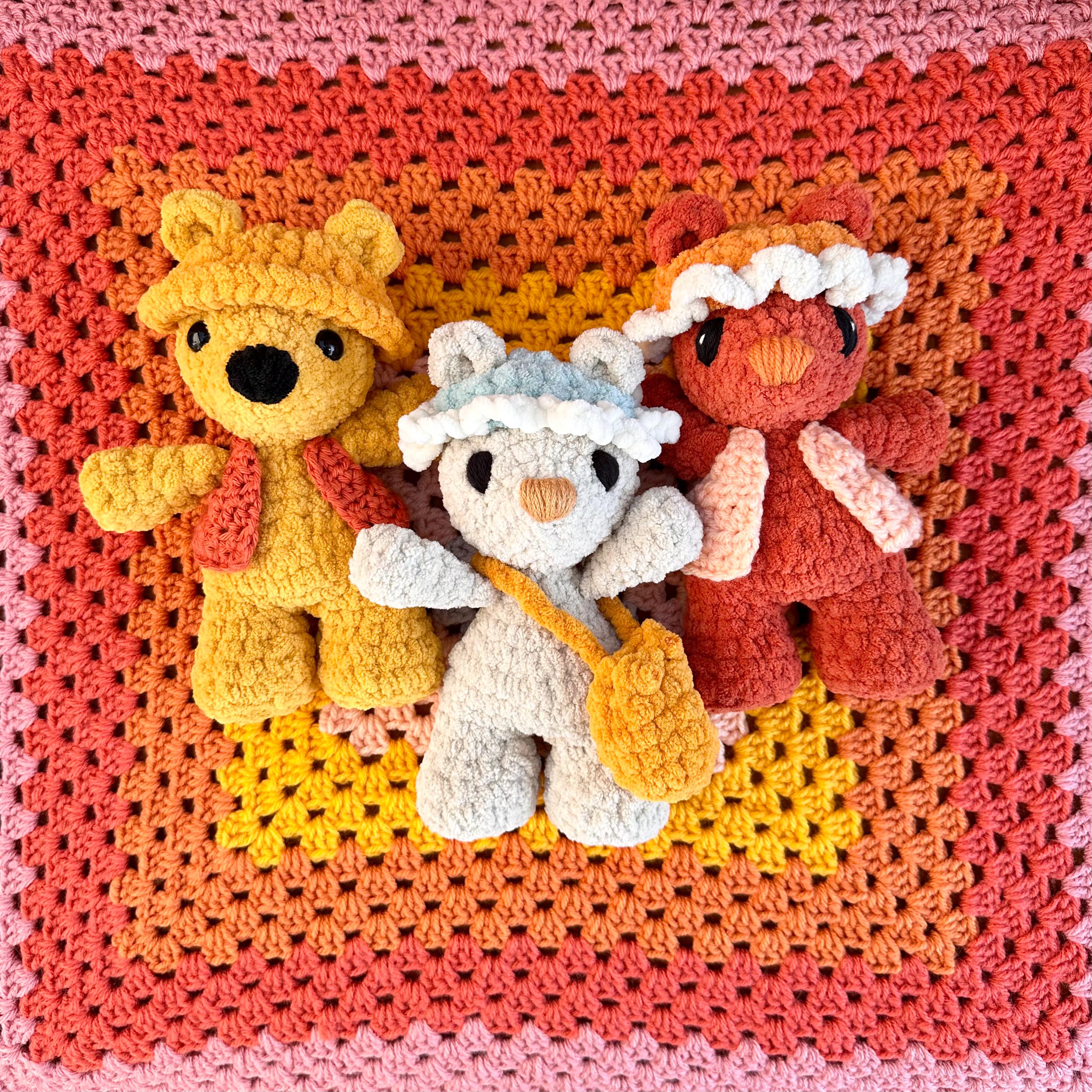 Bowie Bear Crochet Pattern With Accessories | Groovy Bear Amigurumi | Whimsical Crochet | Cottage Core Crochet Pattern