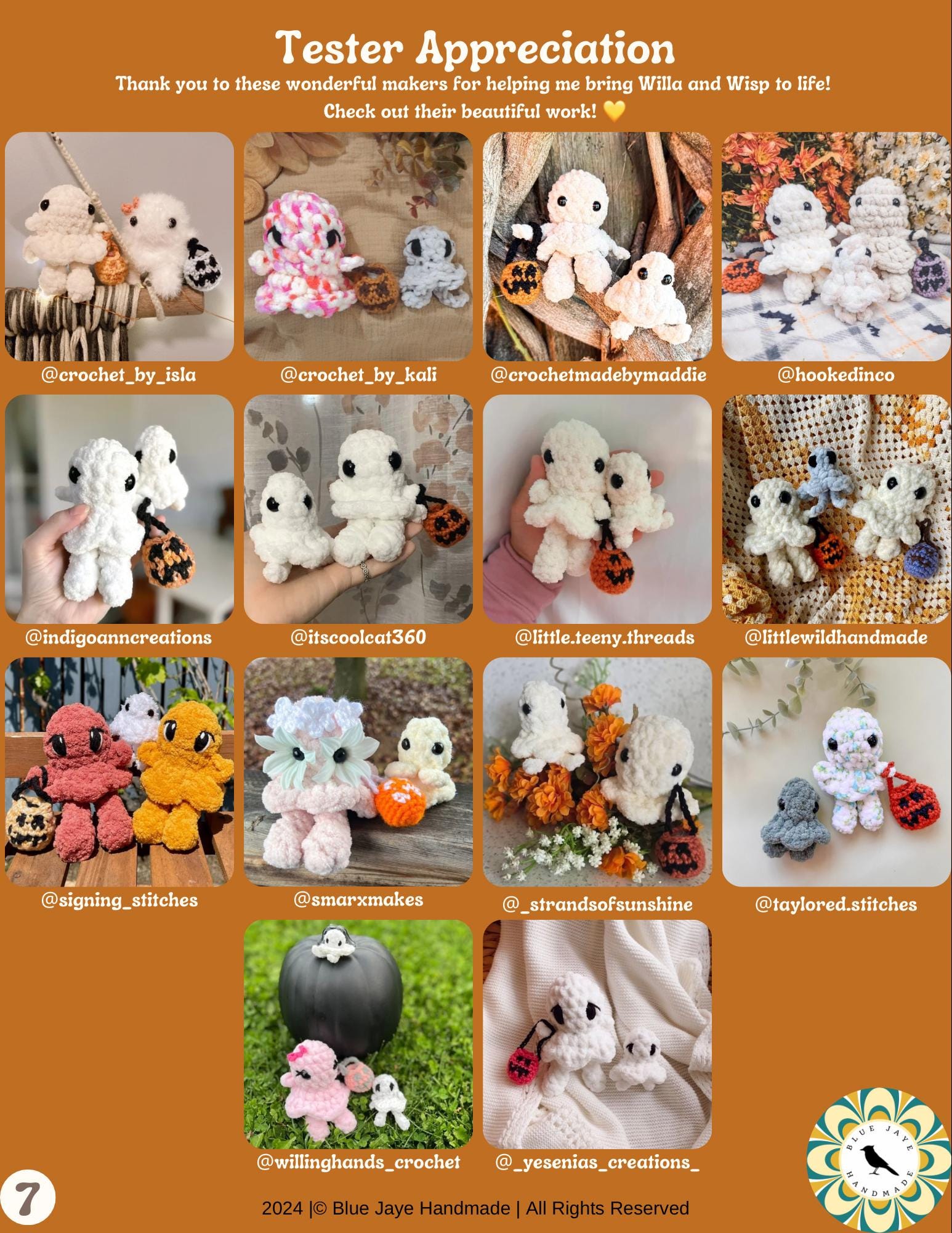 No-Sew Groovy Ghosts With Flower Mod Crochet Pattern | Willa and Wisp | Bloom and Bud | Ghost | Flower | Whimsical | Amigurumi | Spring