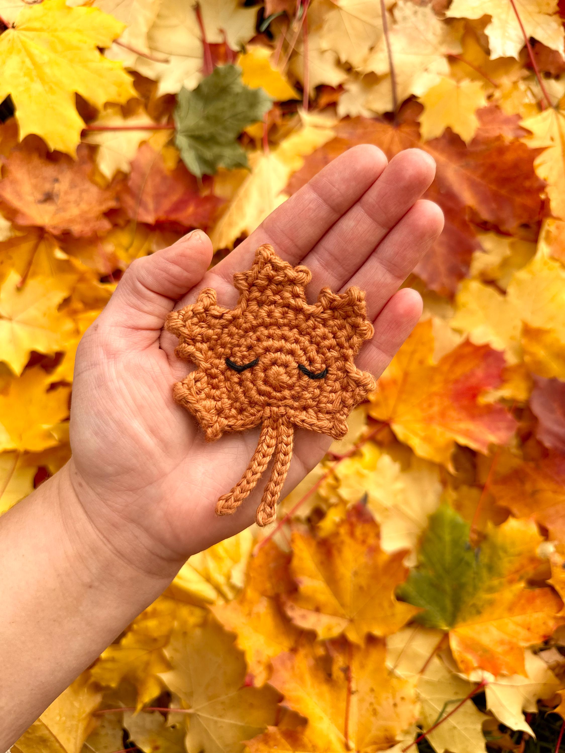 Maple Leaf Crochet Pattern | Whimsical Amigurumi Leaf | Autumn Crochet Pattern | Fall Market Crochet Pattern