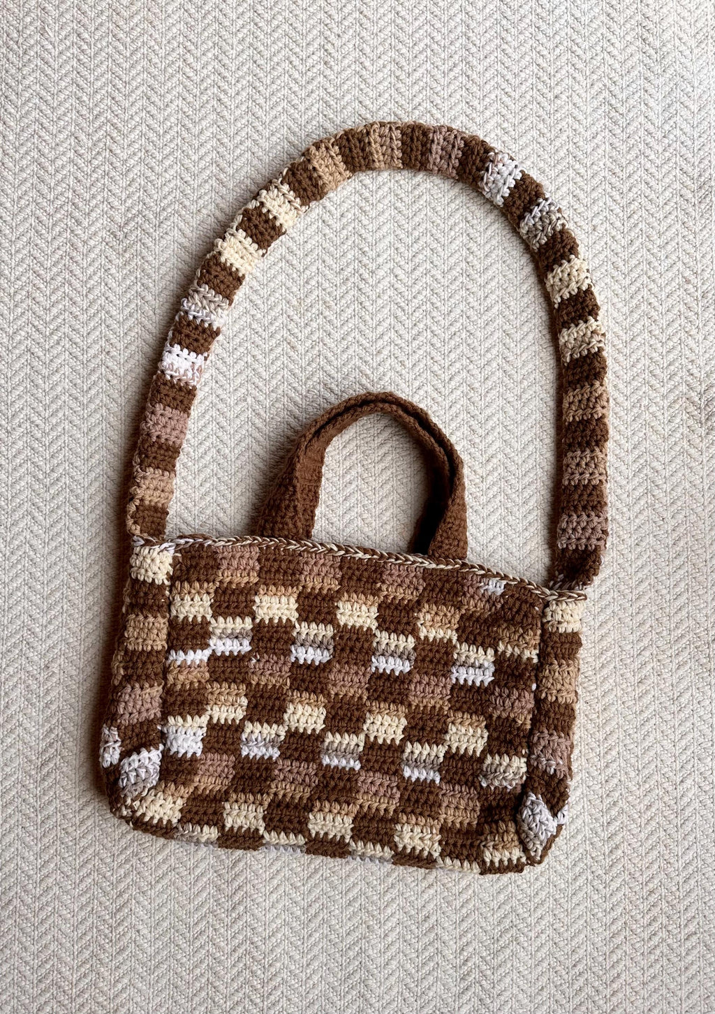 Checkered Tote Crochet Pattern | Customizable Tote Bag | Checkered Tote | Checks | Crochet Bag Pattern