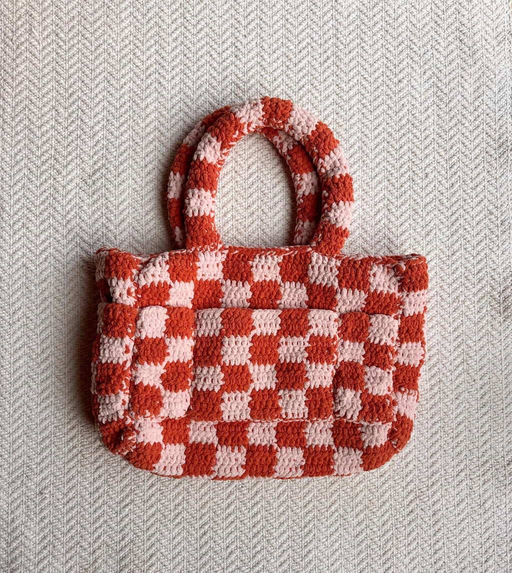 Checkered Tote Crochet Pattern | Customizable Tote Bag | Checkered Tote | Checks | Crochet Bag Pattern