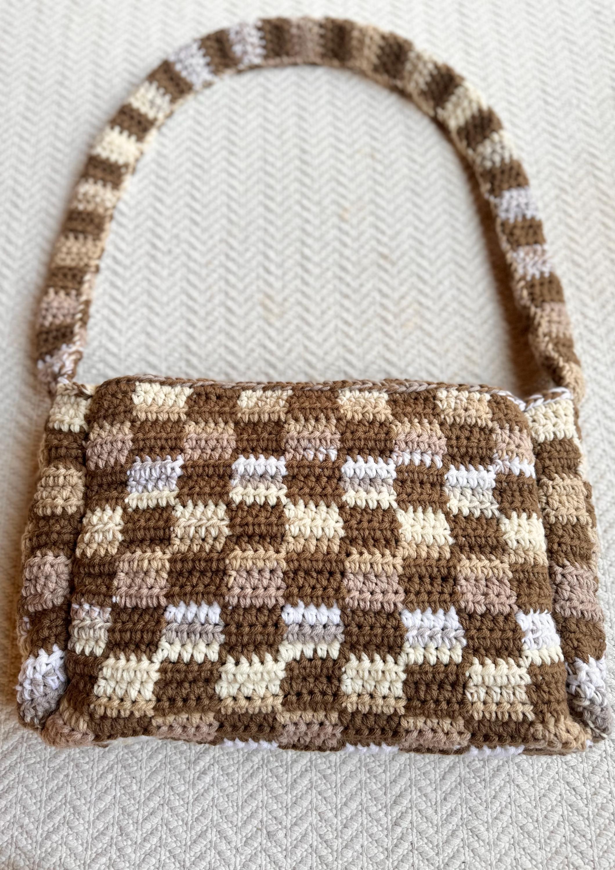 Checkered Tote Crochet Pattern | Customizable Tote Bag | Checkered Tote | Checks | Crochet Bag Pattern