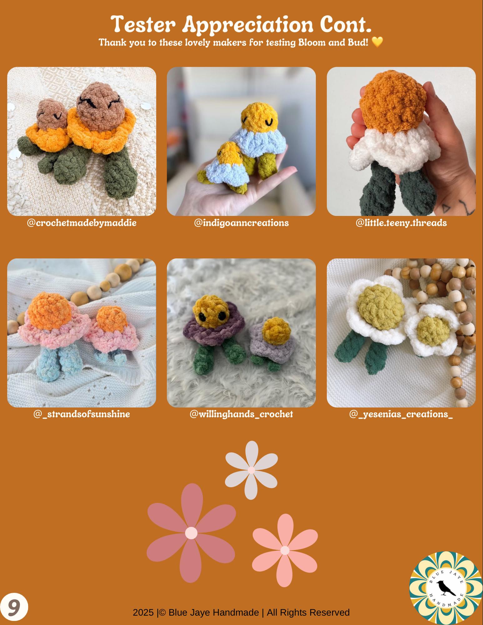 No-Sew Groovy Ghosts With Flower Mod Crochet Pattern | Willa and Wisp | Bloom and Bud | Ghost | Flower | Whimsical | Amigurumi | Spring