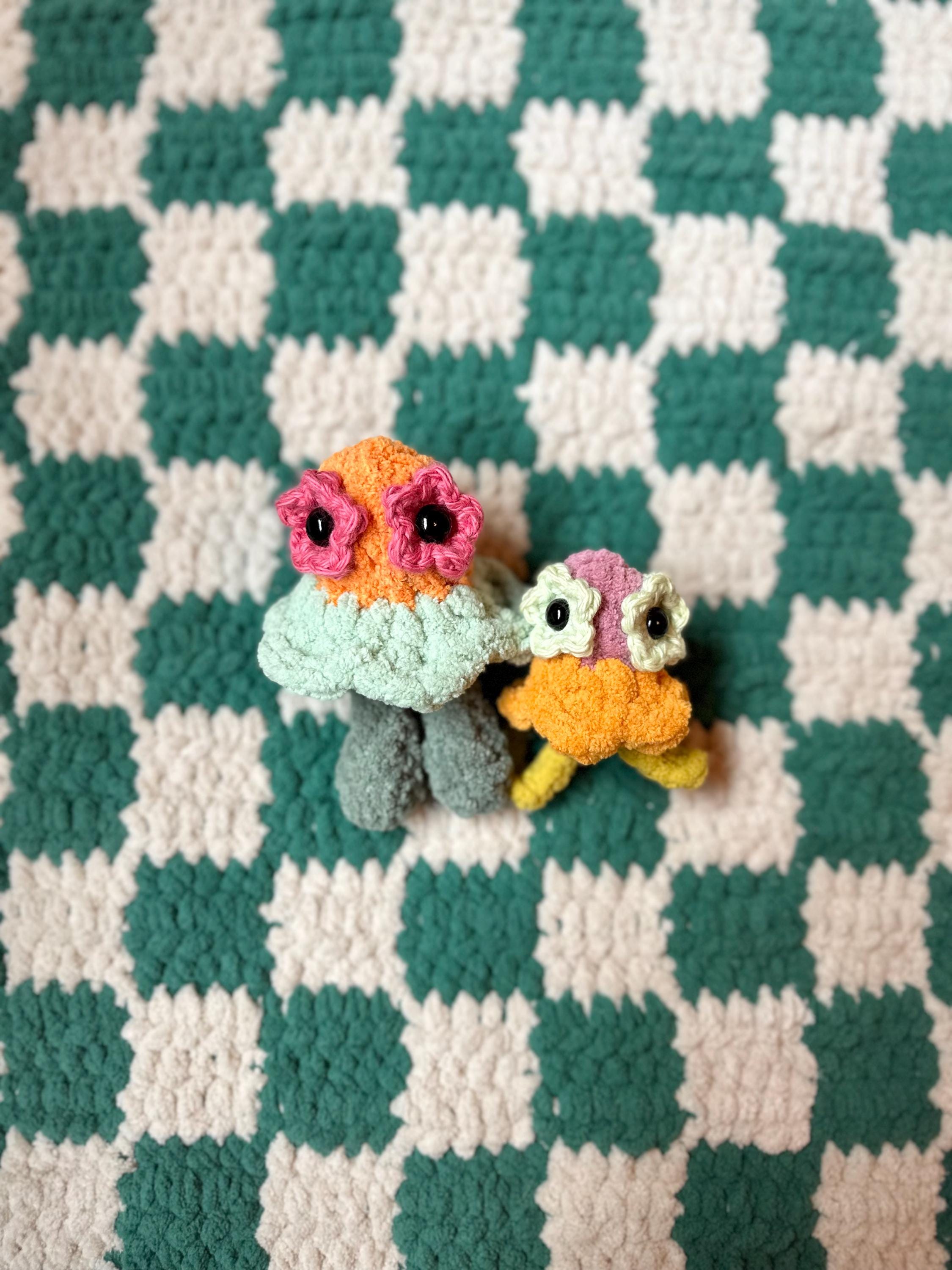 No-Sew Groovy Ghosts With Flower Mod Crochet Pattern | Willa and Wisp | Bloom and Bud | Ghost | Flower | Whimsical | Amigurumi | Spring