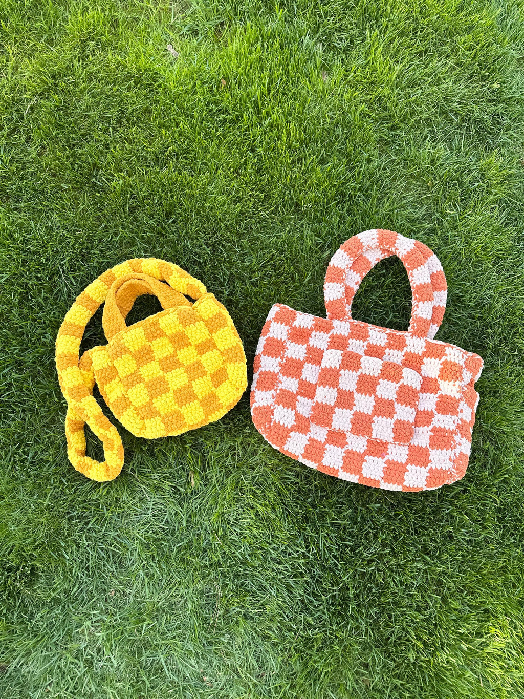 Checkered Tote Crochet Pattern Bundle | Includes 2 Patterns | Customizable Tote Bag | Checkered Tote | Checks | Crochet Bag Pattern
