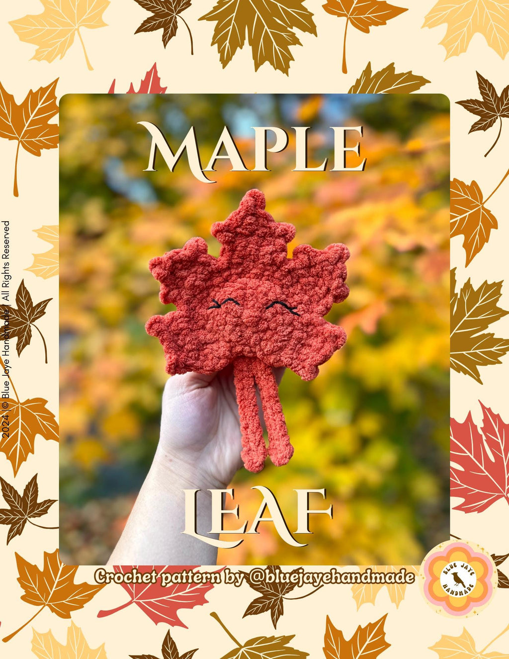 Maple Leaf Crochet Pattern | Whimsical Amigurumi Leaf | Autumn Crochet Pattern | Fall Market Crochet Pattern