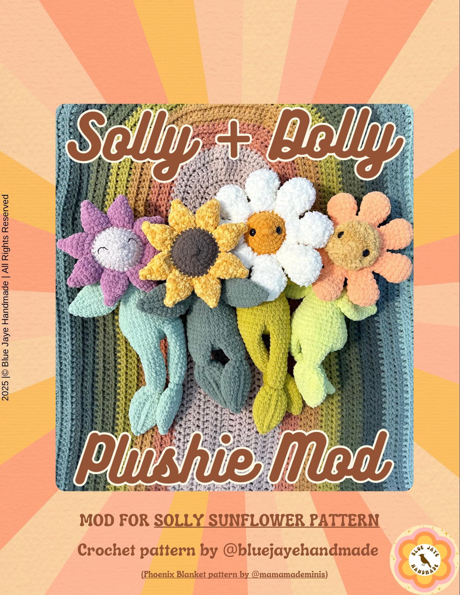 Solly/Dolly Plushie Mod Pattern | Solly Sunflower | Dolly Daisy | Crochet Pattern Mod | Flower Plushie