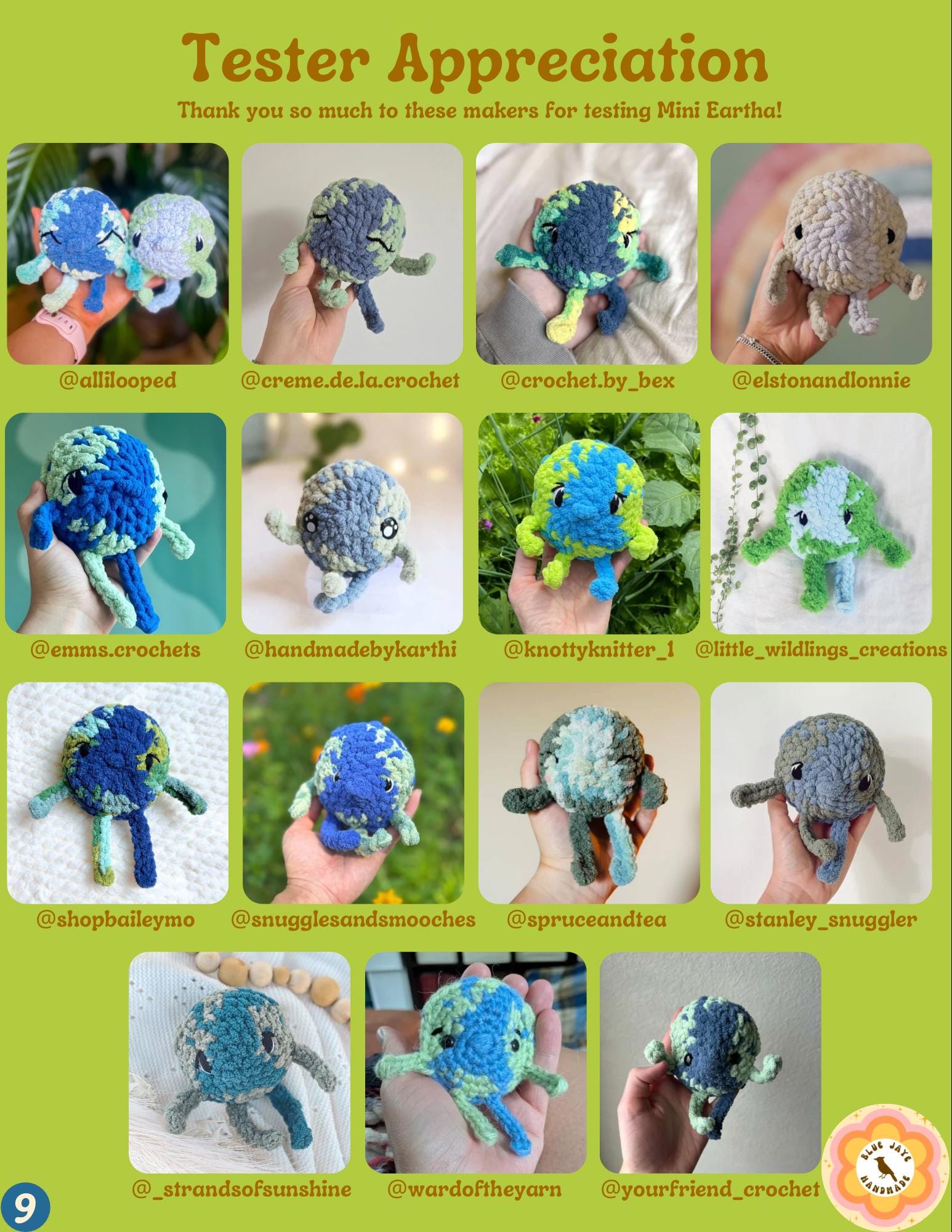 Mini Eartha Crochet Pattern | The Earth Friend | Whimsical Amigurumi Earth Pattern