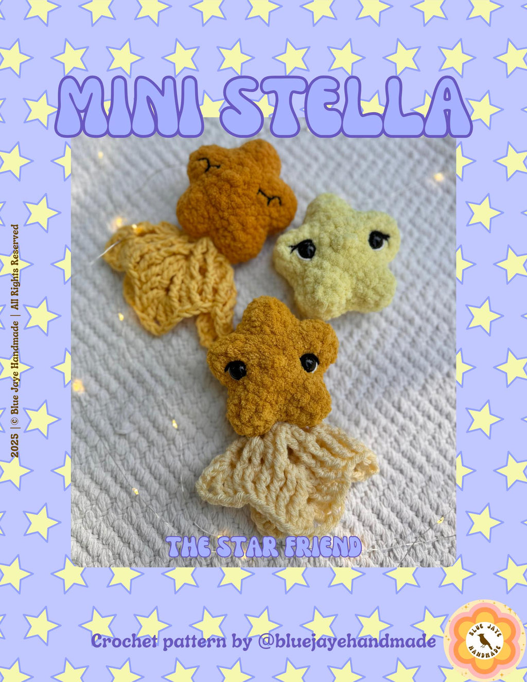 Mini Stella Star Crochet Pattern | The Star Friend | Whimsical Amigurumi Star Pattern with Lovey | Shooting Star