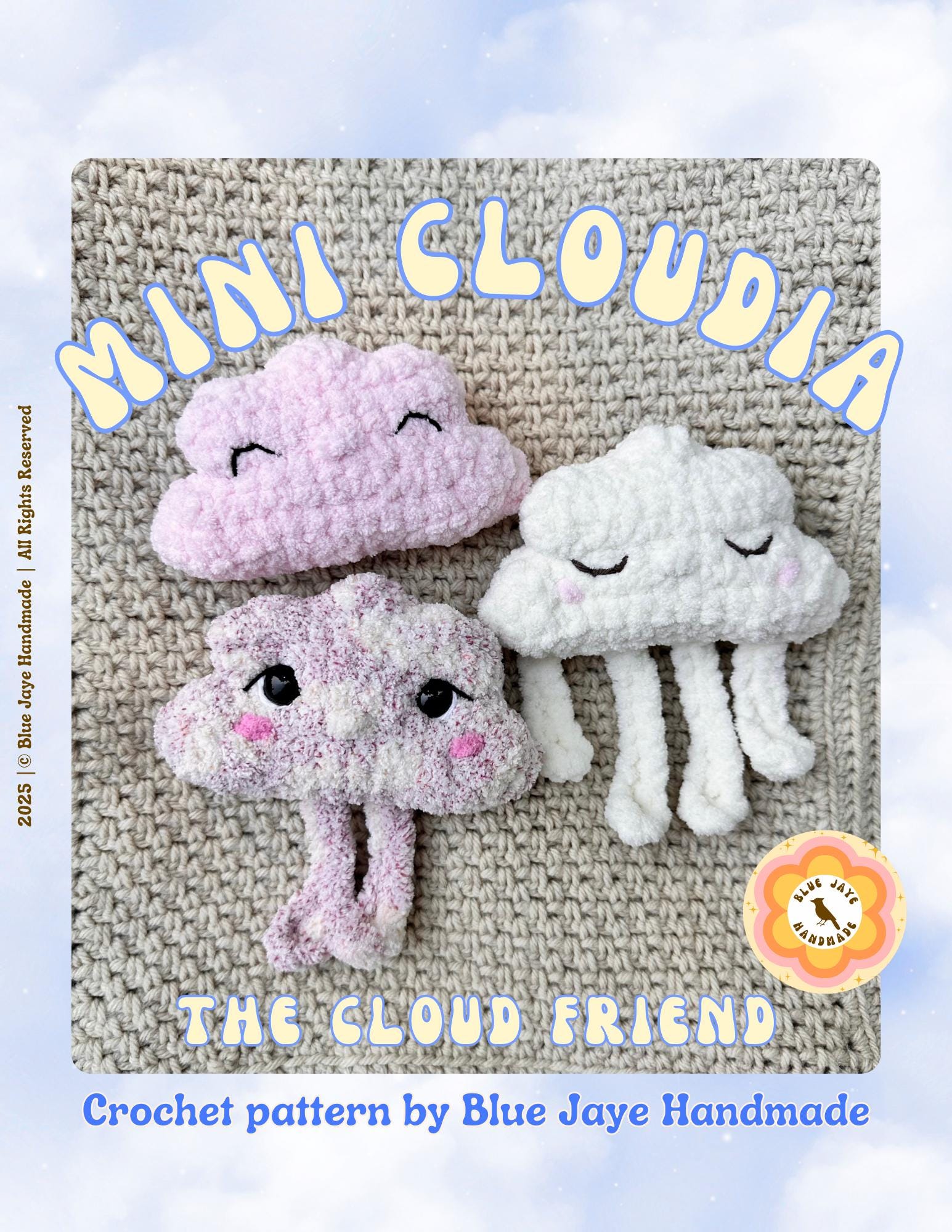 Mini Cloudia Crochet Pattern | Cloud Friend | Amigurumi Cloud Pattern