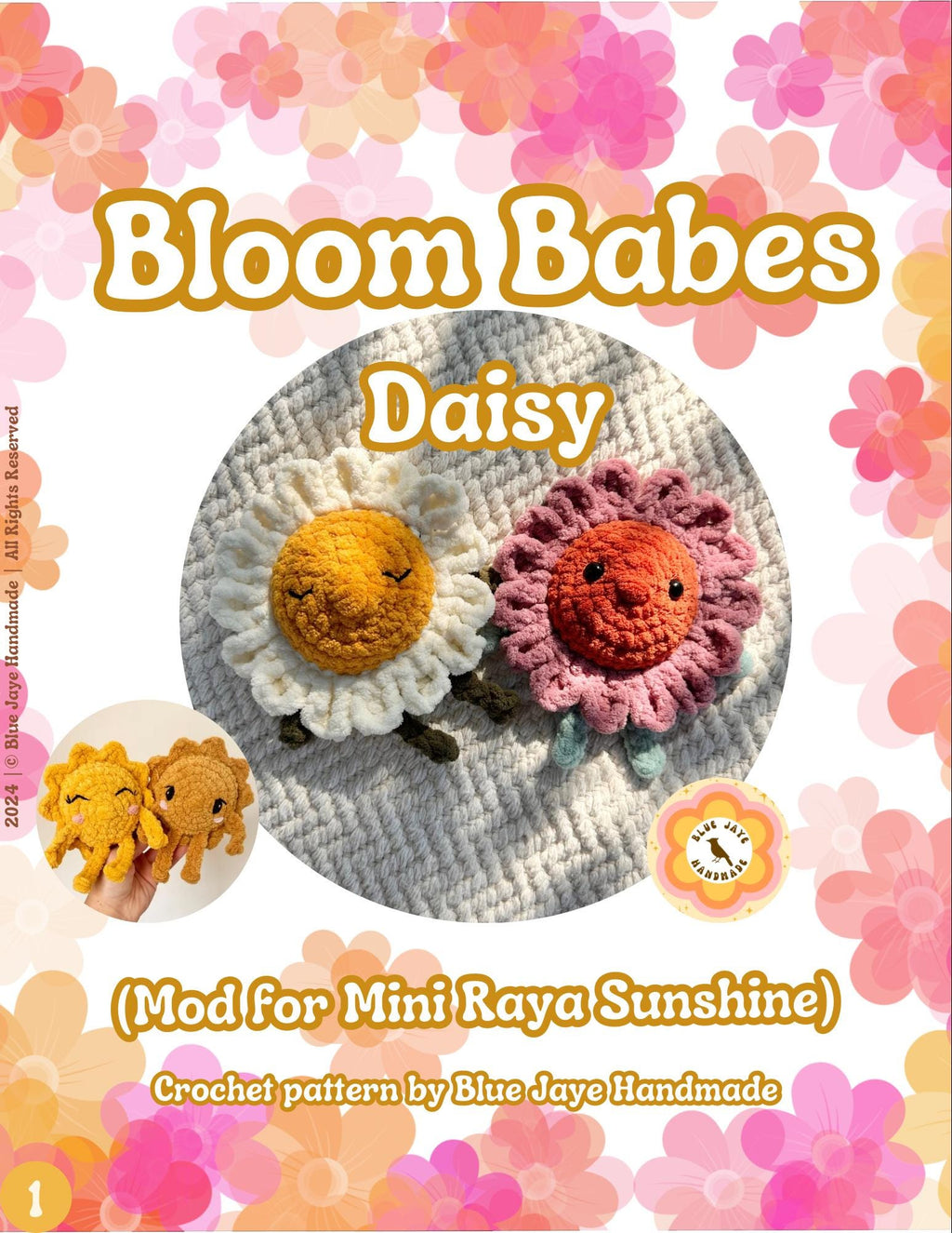 Bloom Babes Mod- Daisy | Flower Mod for Mini Raya Sunshine | Amigurumi Whimsical Crochet Pattern