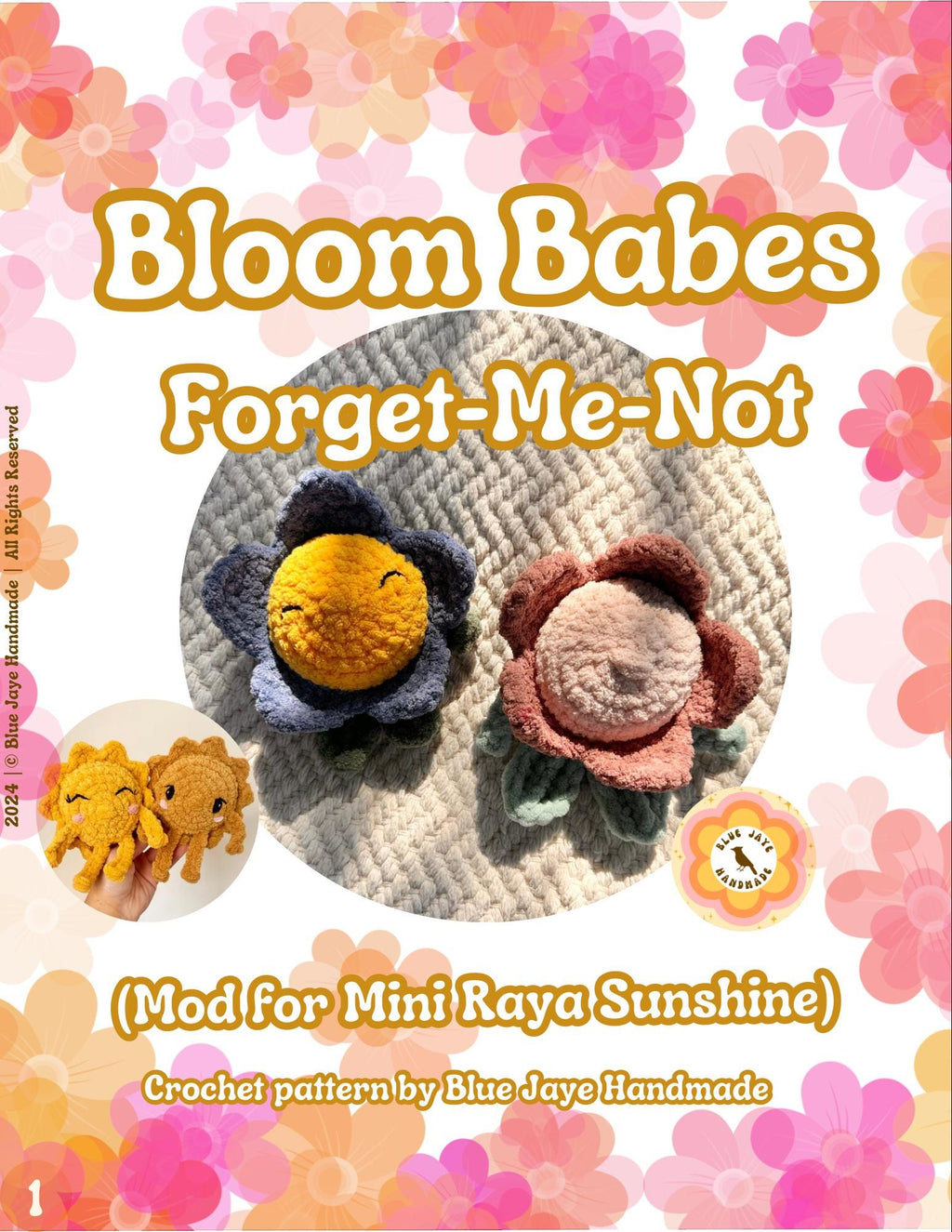 Bloom Babes Mod- Forget-Me-Not | Flower Mod for Mini Raya Sunshine | Amigurumi Whimsical Crochet Pattern