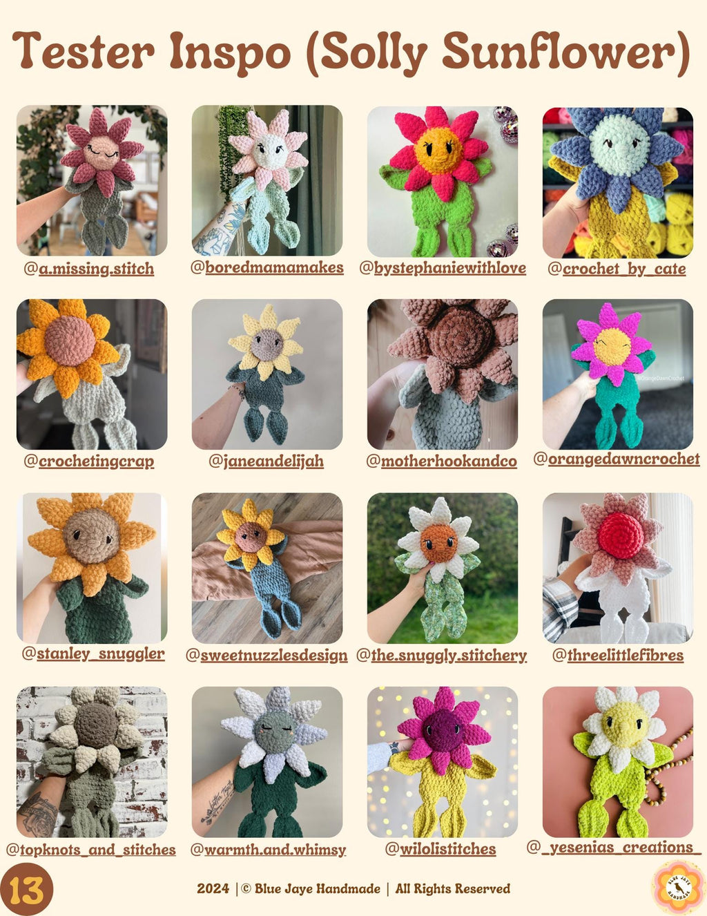 Solly and Dolly Flower Snuggler Crochet Pattern | Sunflower Daisy Snuggler Lovey Amigurumi Pattern | Whimsical Flower Crochet Pattern
